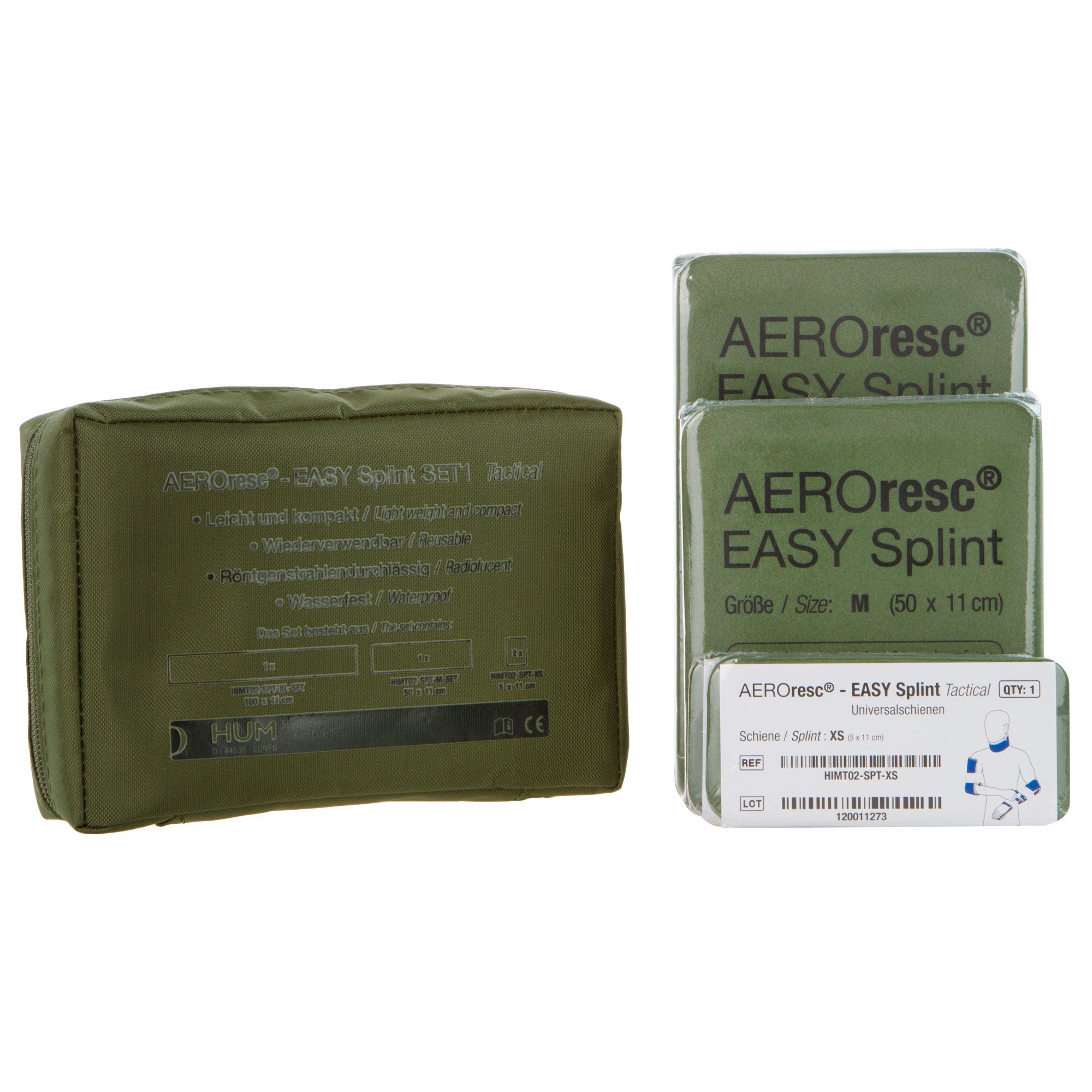 Erste-Hilfe-Set AEROresc® EASY Splint Set Olivgrün/Grau Tactical Version