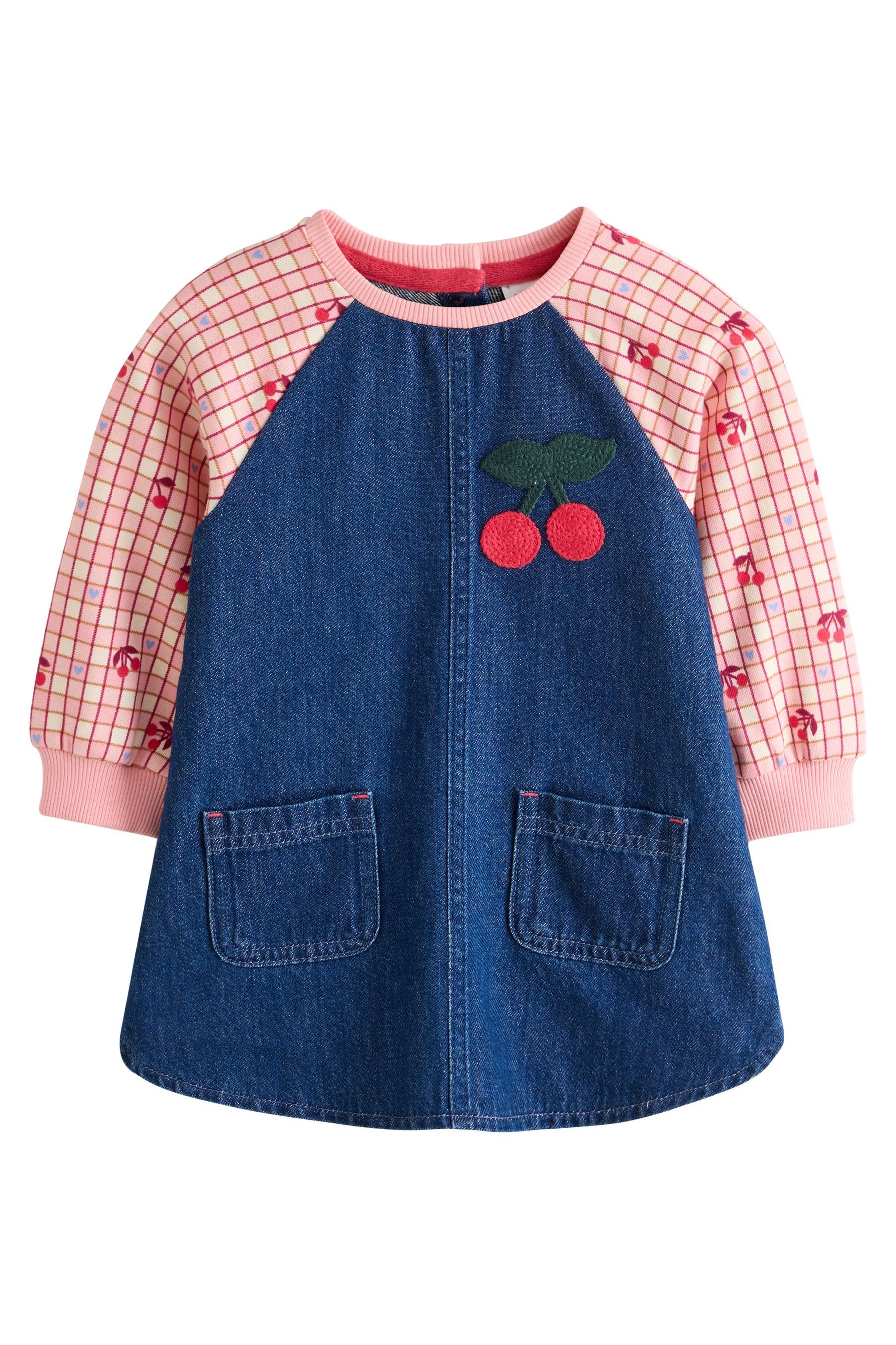 Next Jeanskleid Denim-Kleid mit Raglanärmeln (1-tlg)