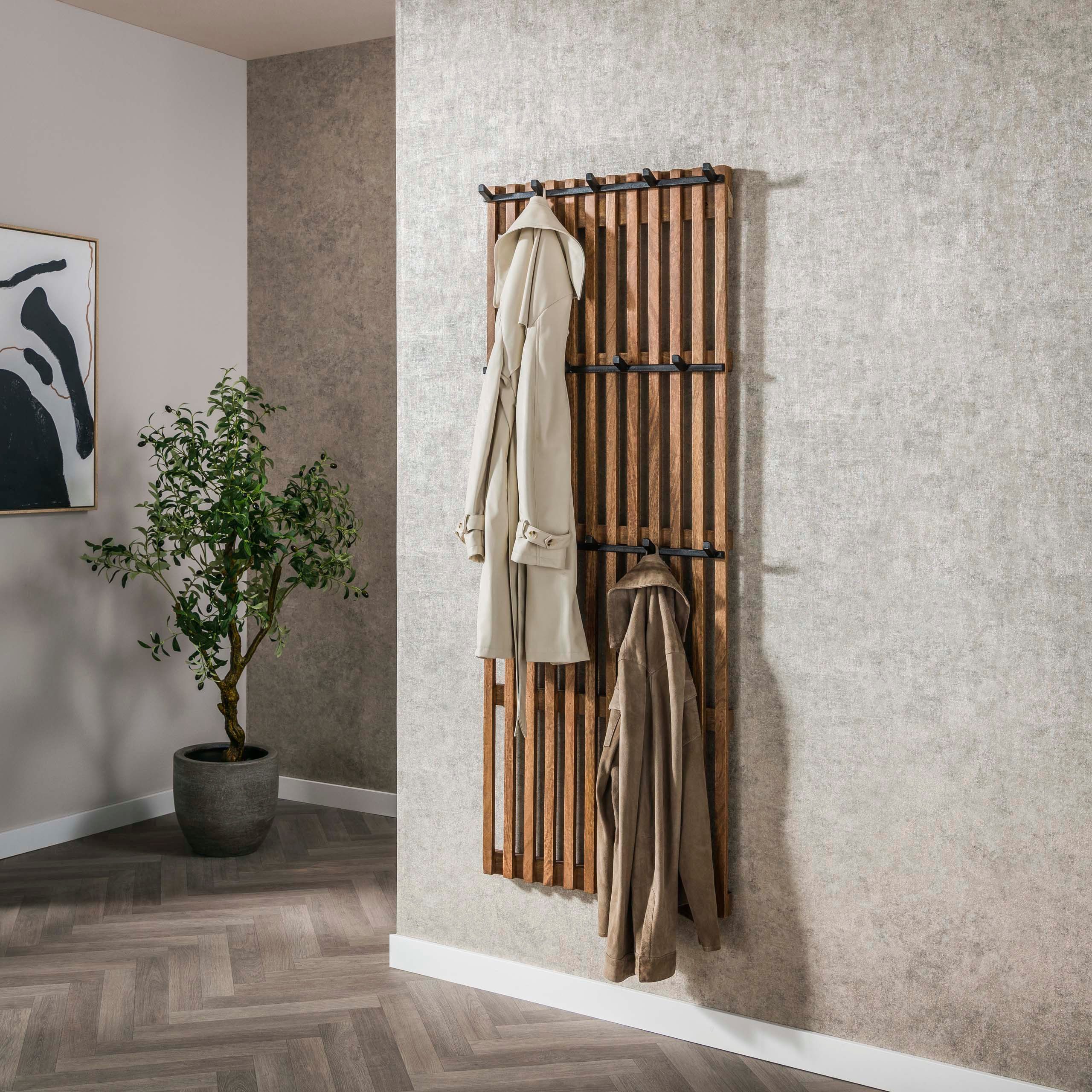 Sitheim-Europe Wandgarderobe Garderobe Tweak hoch 14 Haken / Massiv Mango sand (1 St)