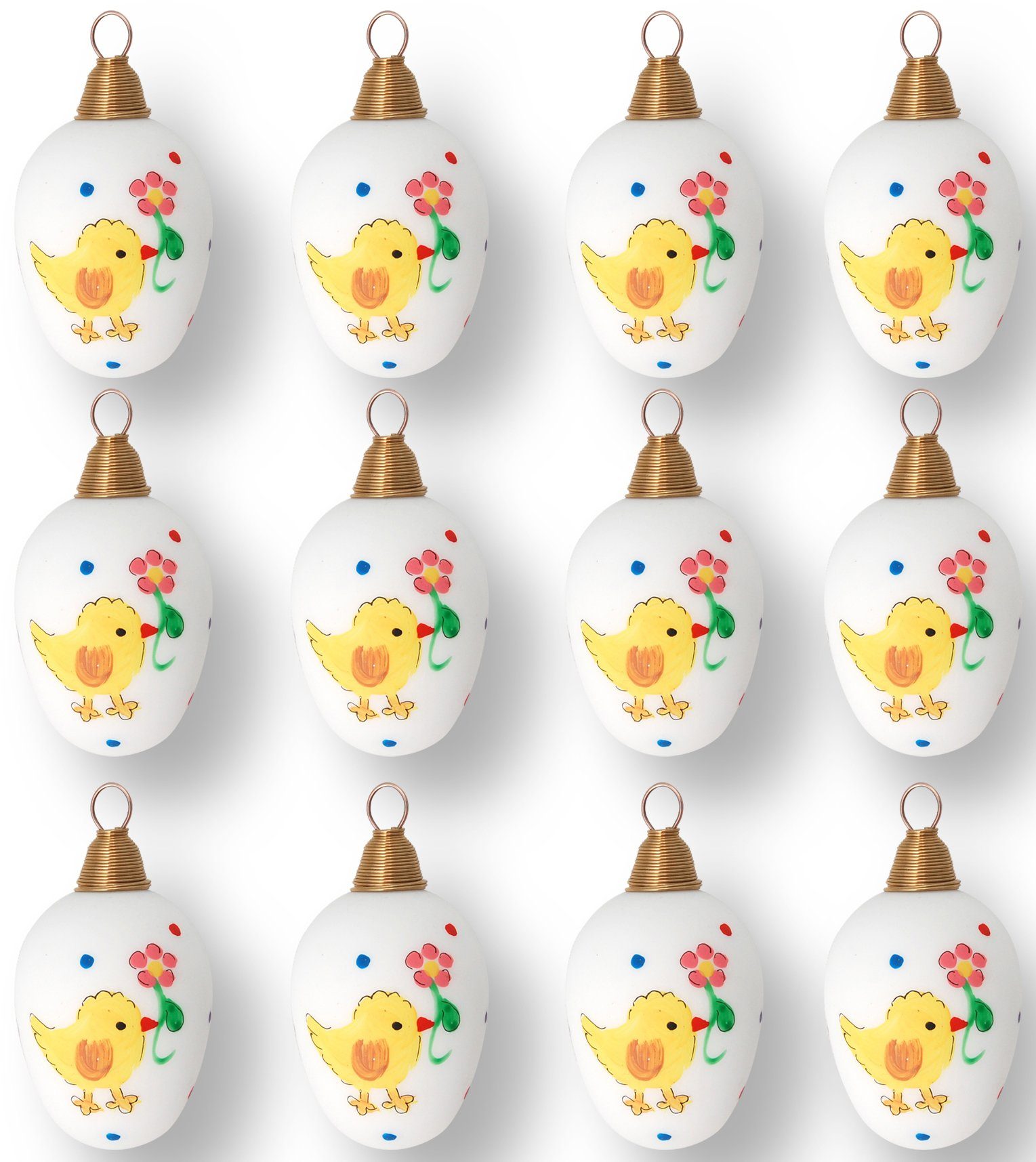 Krebs Glas Lauscha Osterei Küken mit Blume, Osterdekoration, Frühling (Set, günstig online kaufen
