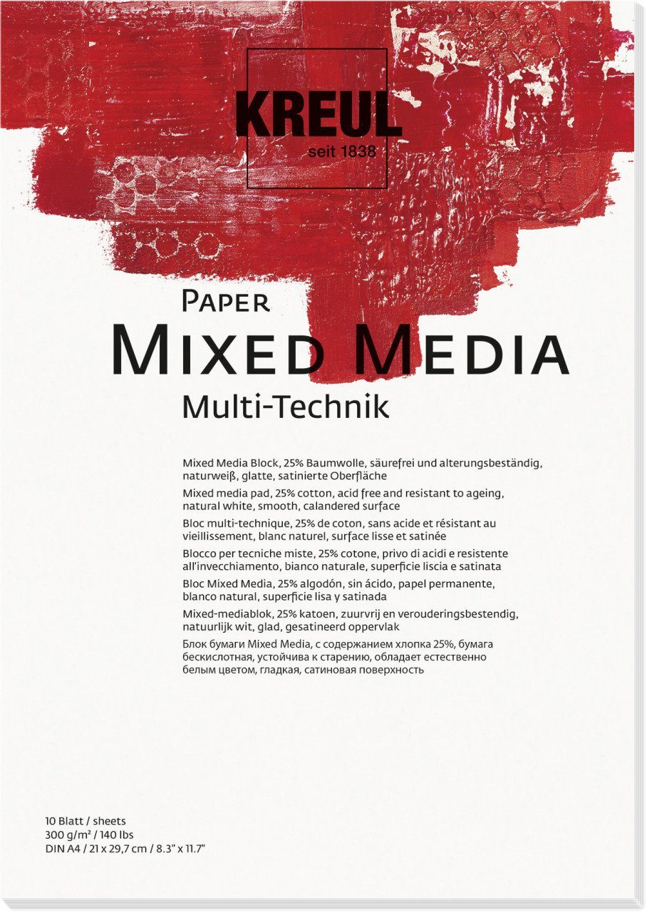 Kreul Leinwand Kreul Paper Mixed Media 10 Blatt 300 g/m², DIN A4
