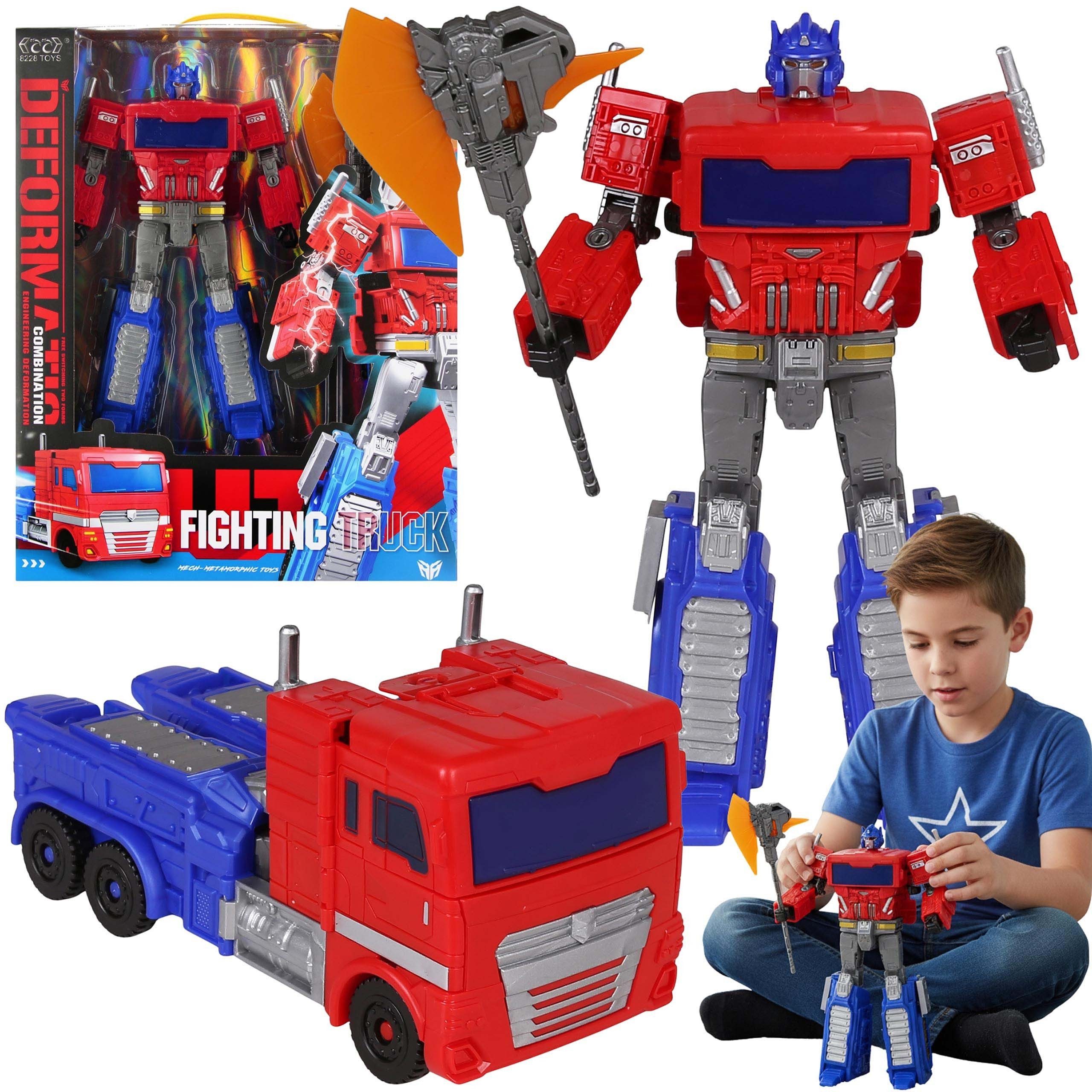 Sarcia.eu Spielzeug-LKW Rot-blauer Roboter Lastwagen 2in1 günstig online kaufen