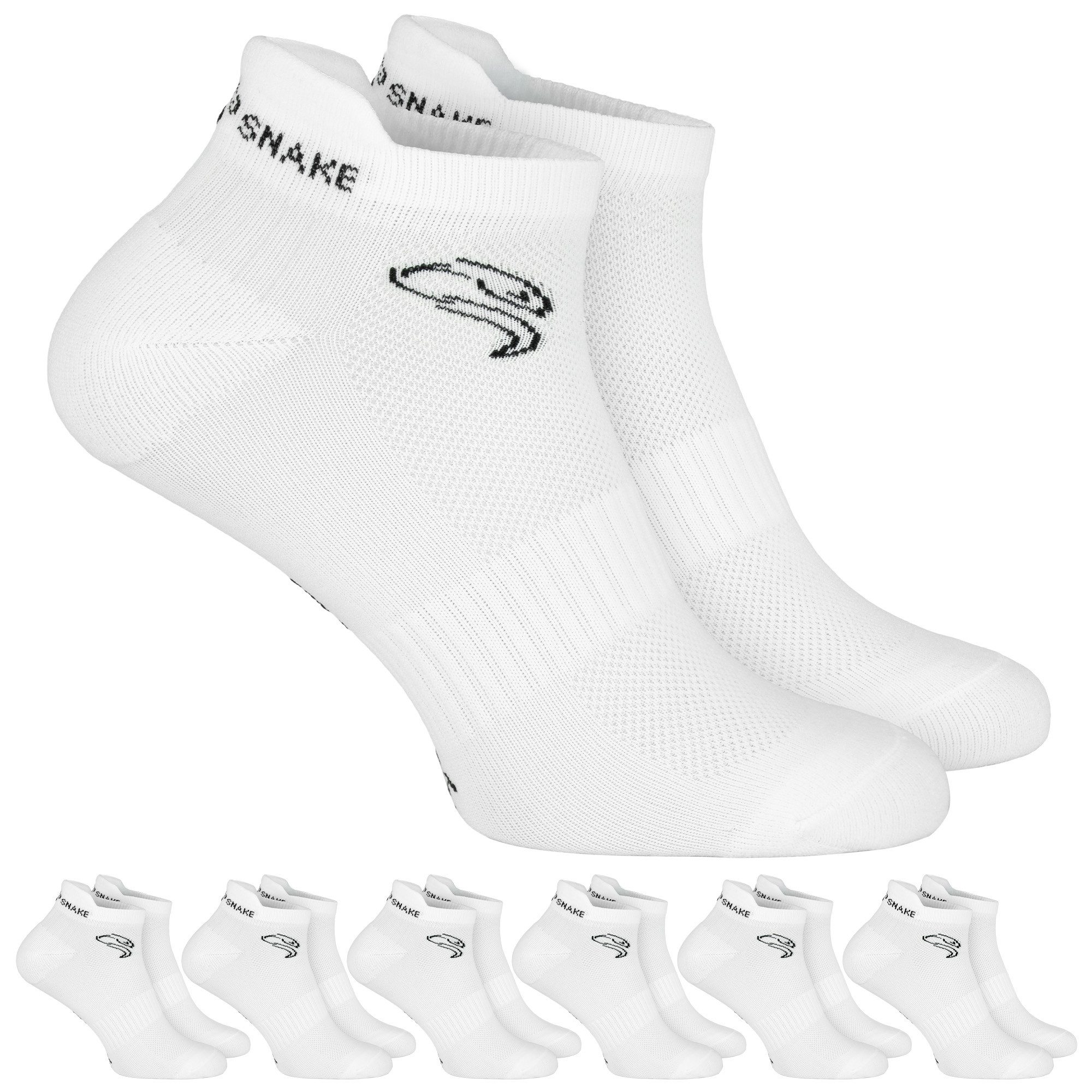Black Snake Sportsocken Sport Sneaker Socken Damen Herren mit Kompression (Socken-Set, 6-Paar, Sport Sneaker Socken mit Kompression) Gepolsterte Sportsocken mit Kompression und Knöchelschutz