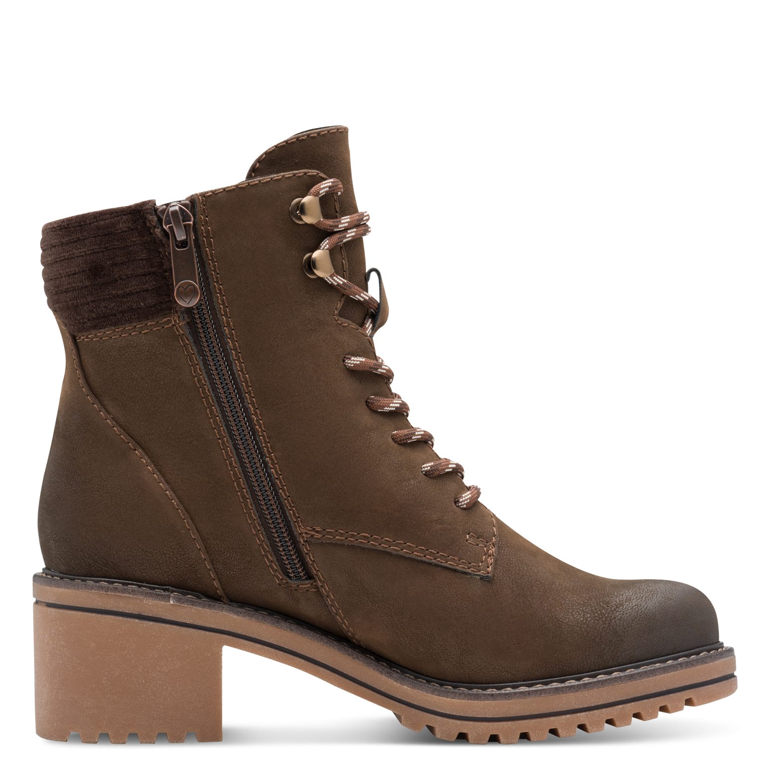 MARCO TOZZI Winterstiefelette, Blockabsatz, Schnürboots, Winterboots mit Haken im Bergsteigerlook