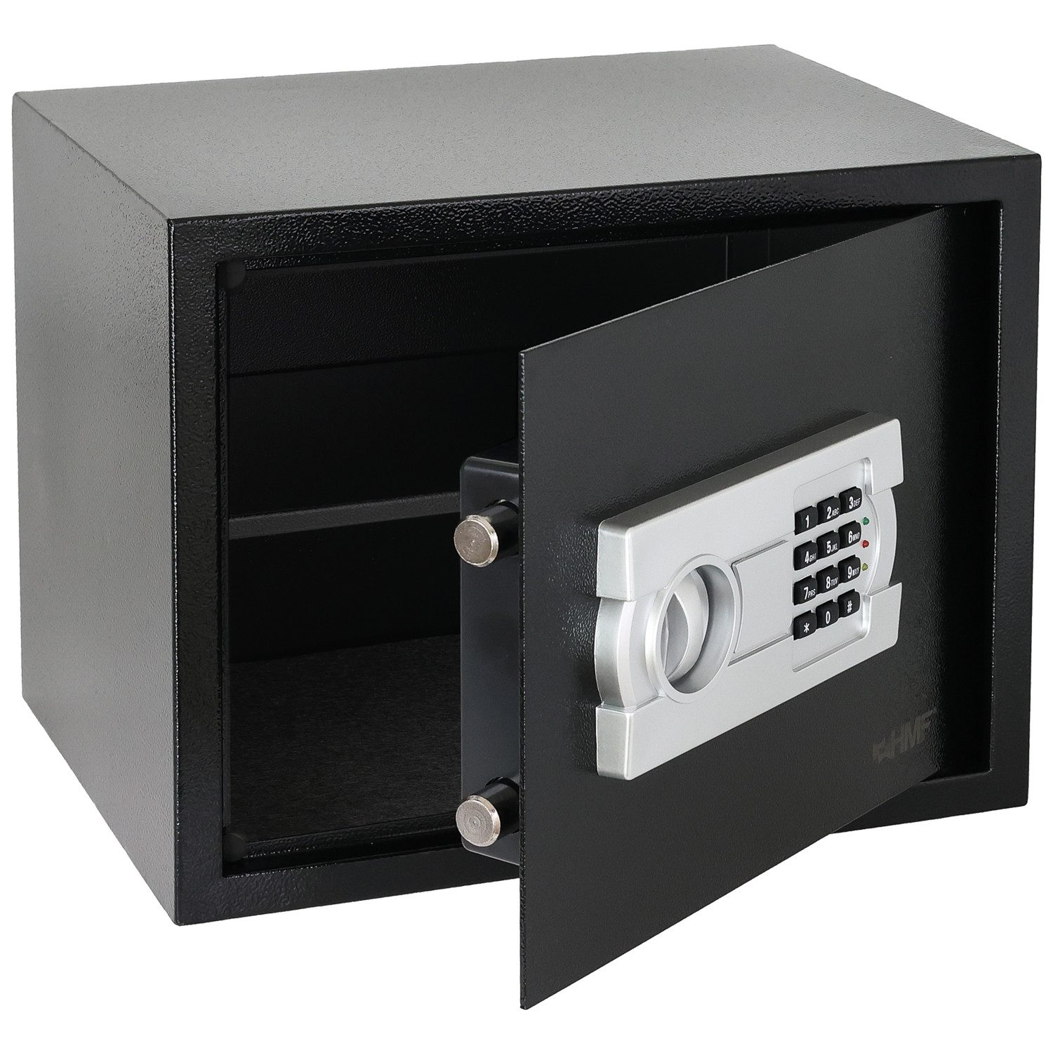 HMF Möbeltresor Safe Tresor für Zuhause Hotel oder Büro Möbeltresor mit Zahlenschloss, für DIN A4 Dokumente, 38 x 30 x 30 cm, Schwarz