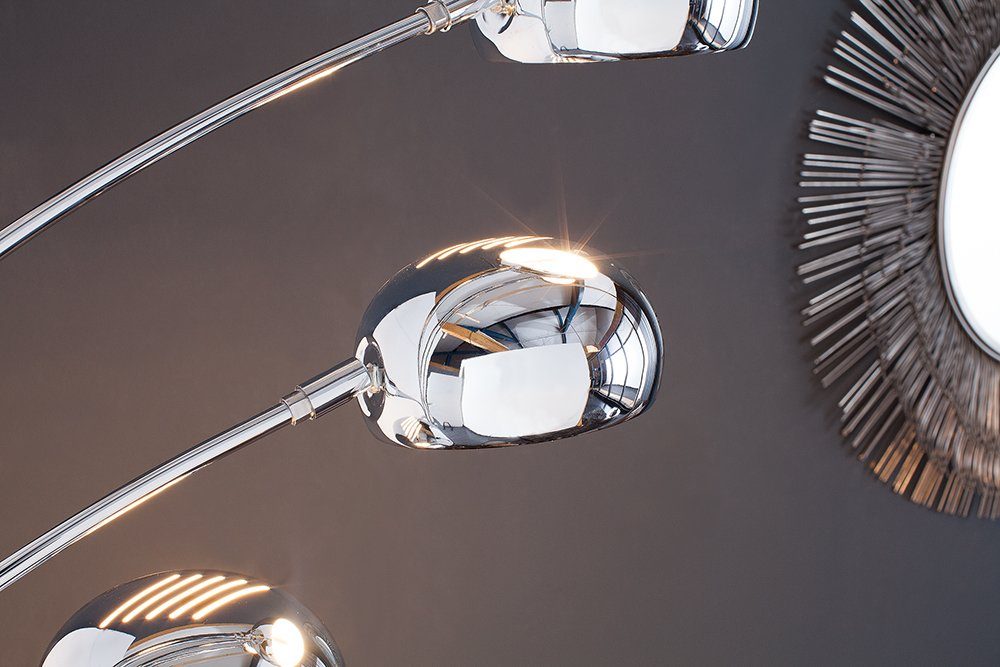 riess-ambiente Stehlampe FIVE 205-210cm verstellbar LIGHTS flexibel Leuchtmittel, chrom, ohne silber
