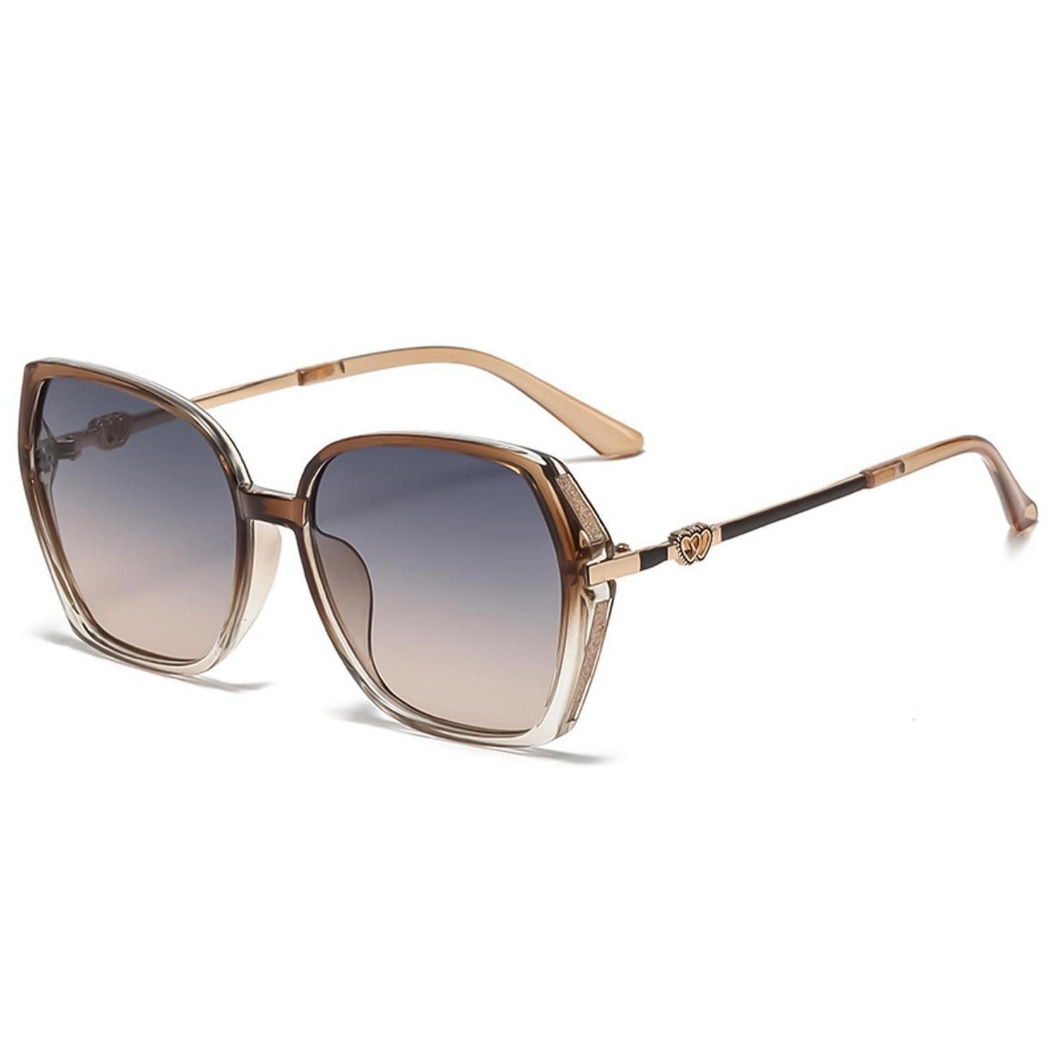 LuxusKollektion Retrosonnenbrille Sonnenbrille Damen Schmetterlingsästhetik Eckig UV Braun 54 Millimeter