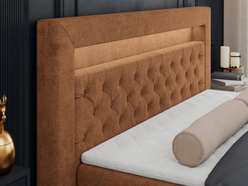 MKS MÖBEL Boxspringbett Gold 6, mit Bettkasten, Doppelbett mit Multipocket-Matratze und Topper