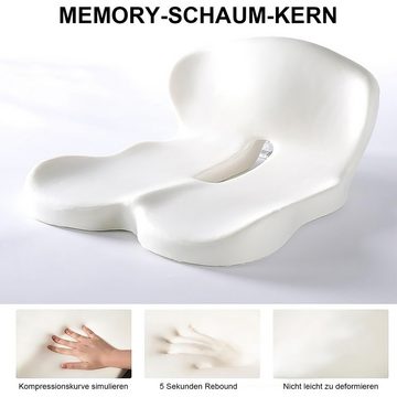 Novzep Sitzkissen Bürostuhl Sitzkissen, Memory Foam Kissen mit Lendenwirbelstütze Kissen, Rücken und Ischias Entlastung