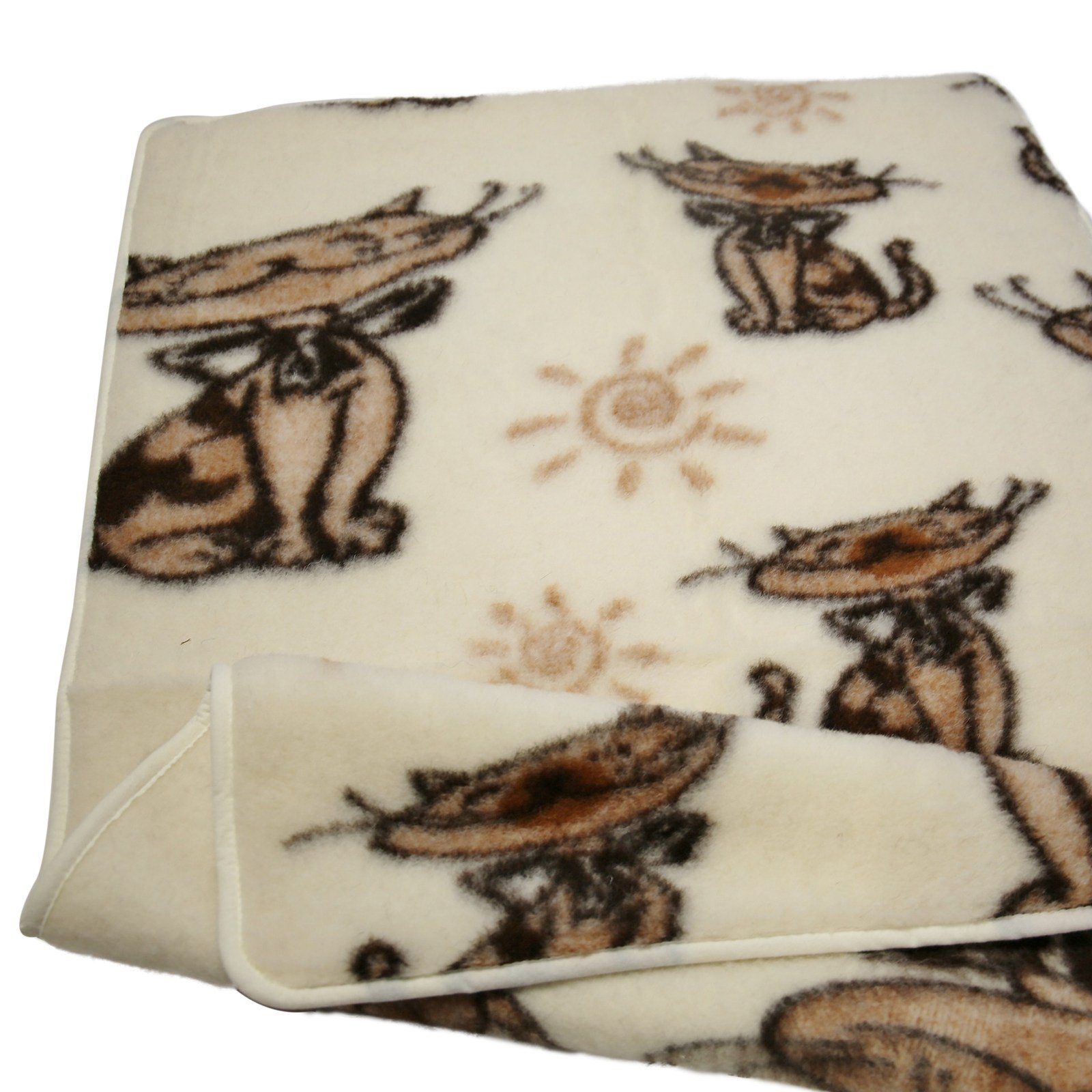 Wolldecke, Hollert, Katze aus Merinowolle Kuscheldecke Tagesdecke Wohndecke Kinderzimmer