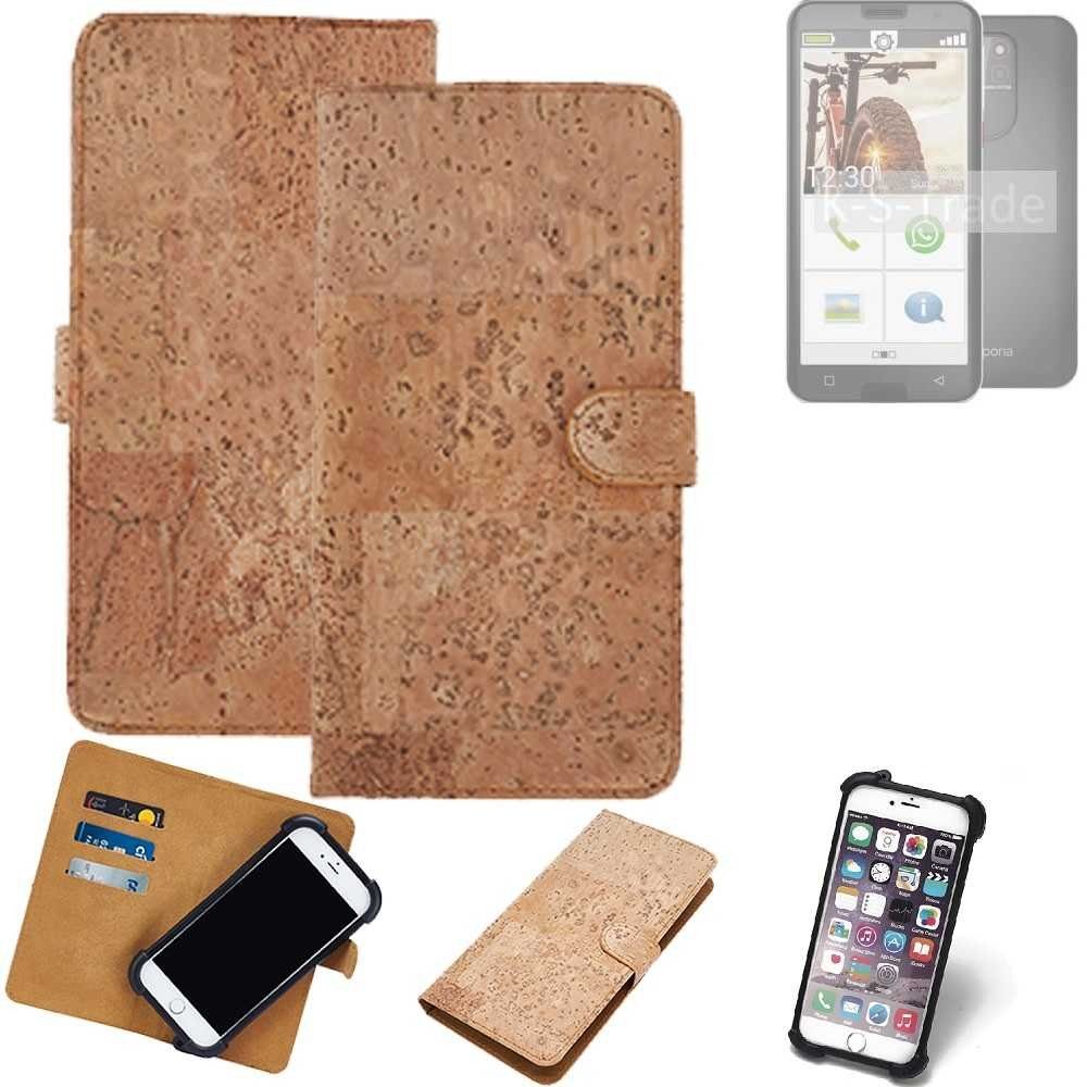K-S-Trade Handyhülle für Emporia smart.5, Hülle - Kork Handyhülle Cover - Schutzhülle TPU Case Bumper in