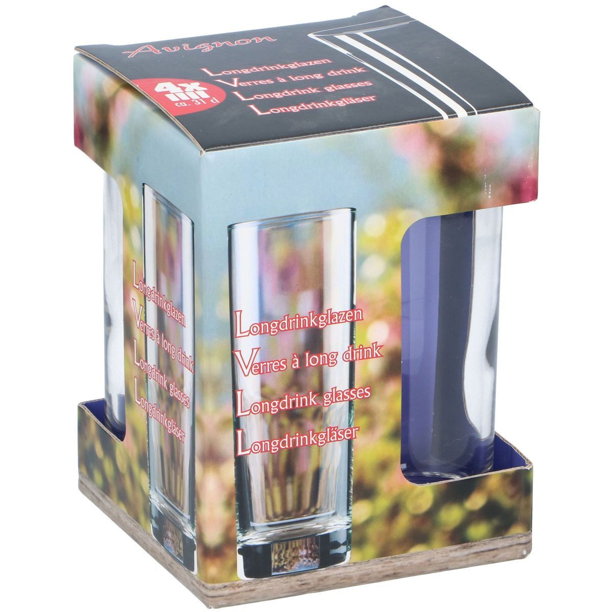 A.I.&E. Tasse Trinkgläser 4 Stück Longdrink Glas Saftglas 310ml Wasserglas 6x16,5cm, Glas