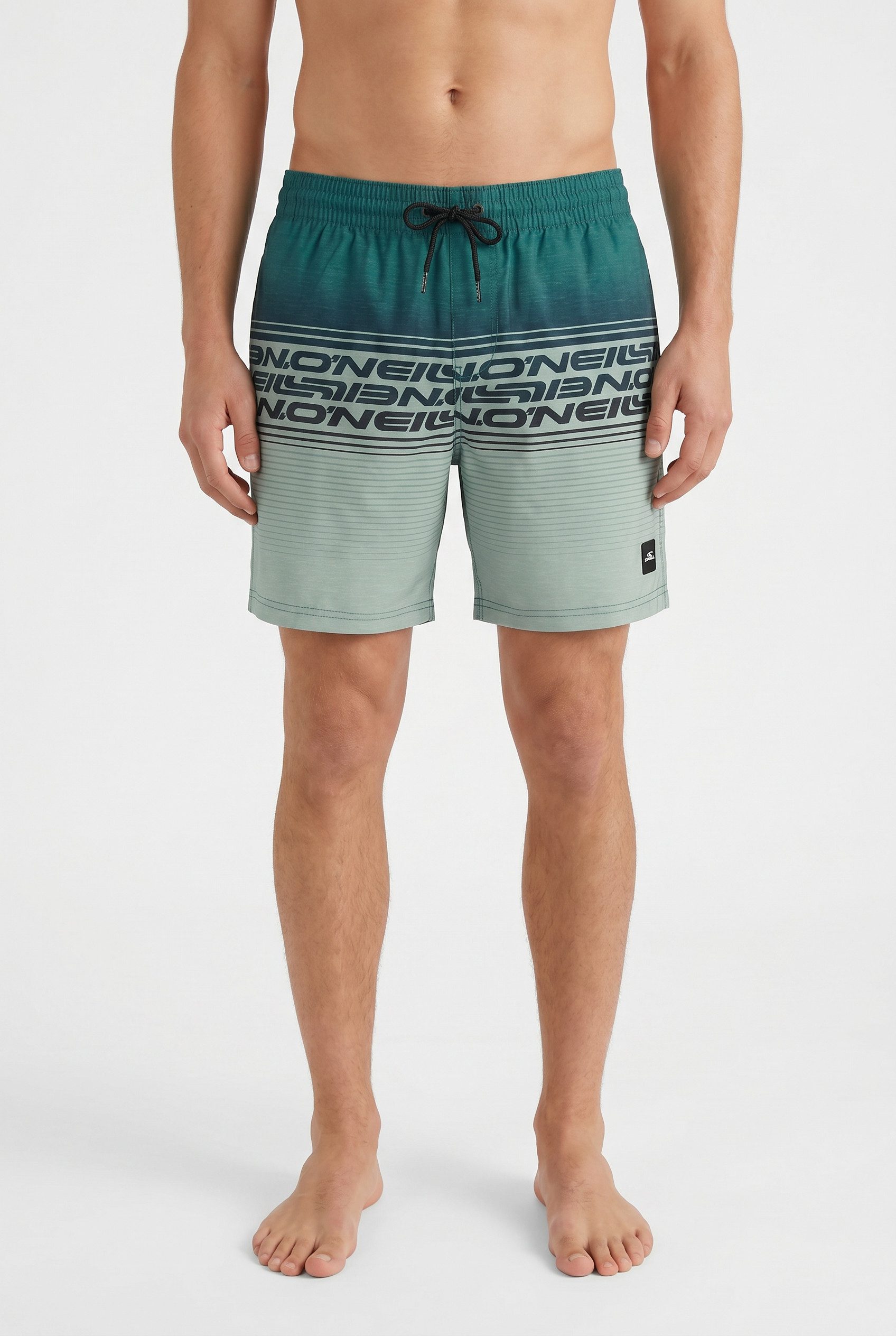 O'Neill Badeshorts O'NEILL LOGO STRIPE 16'' SWIMSHORTS mit Seiten- und Gesäßtaschen, superschnell trocknend, aus Polyester