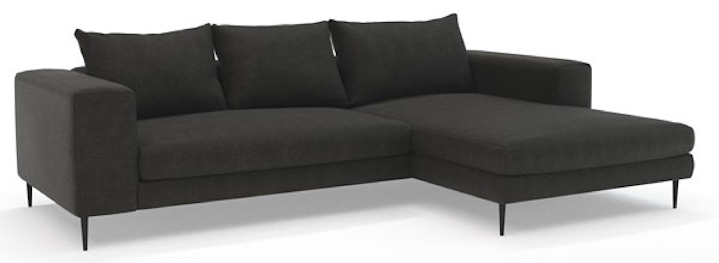 Feldmann-Wohnen Ecksofa Austin, 275x170x83cm graphit Recamiere rechts mit Kissen