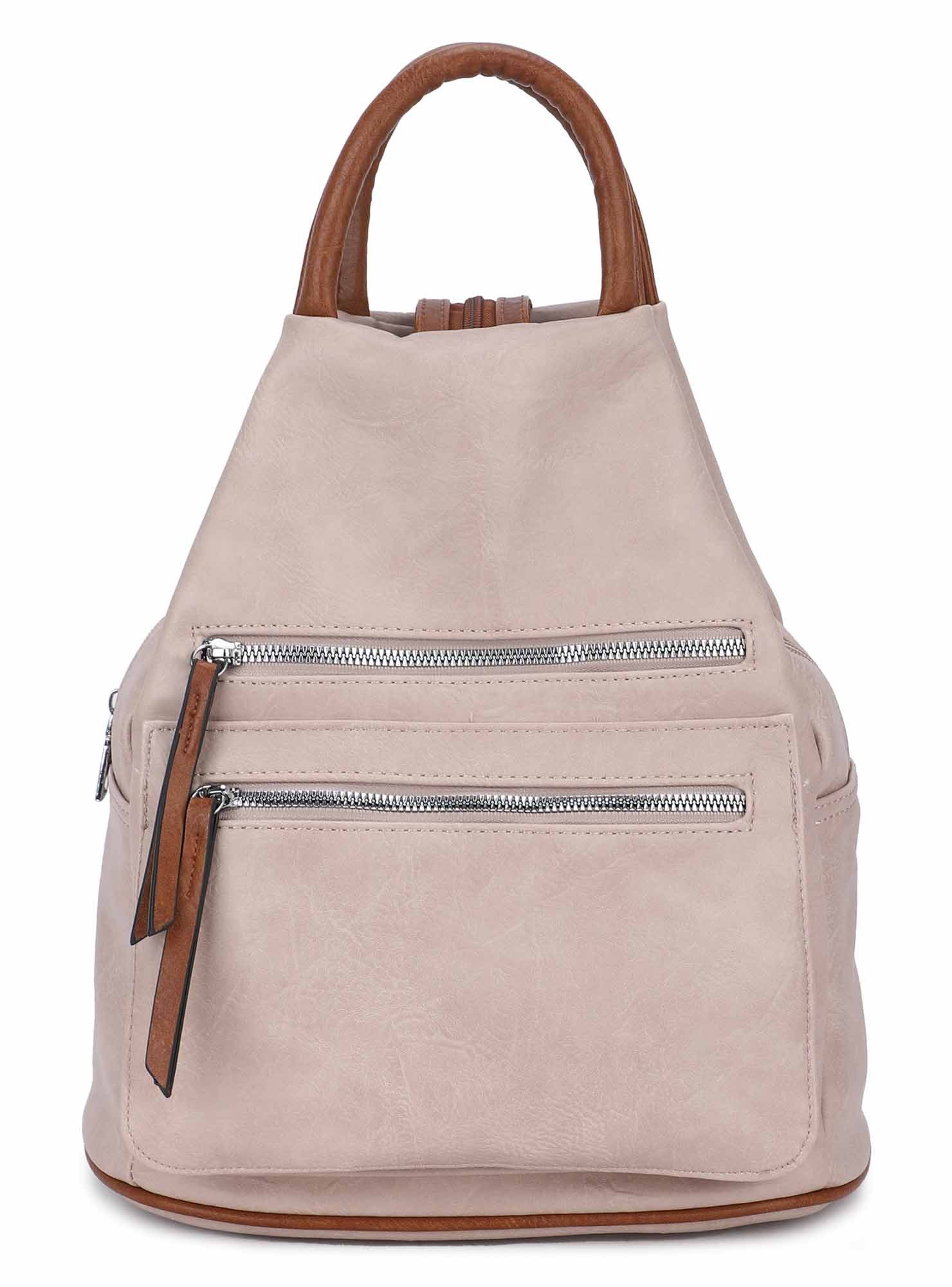 ITALYSHOP24 Rucksack Damen Freizeitrucksack Tasche Umhängetasche, CityRucksack Handtasche Backpack Tagesrucksack Daypack