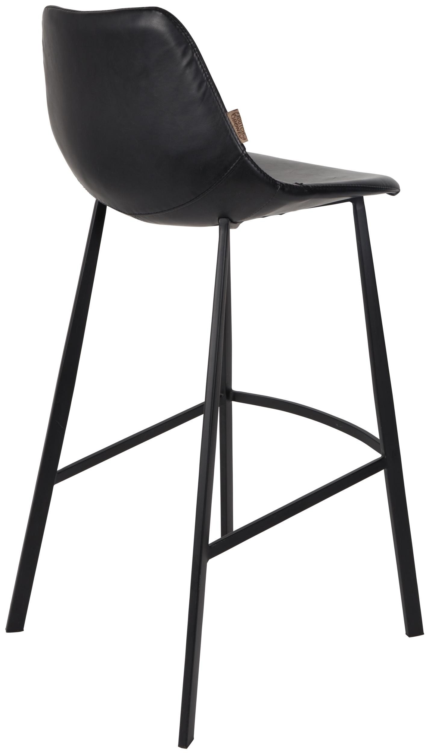 Dutchbone Barhocker Barhocker FRANKY Kunstleder Vintage schwarz von DutchBone