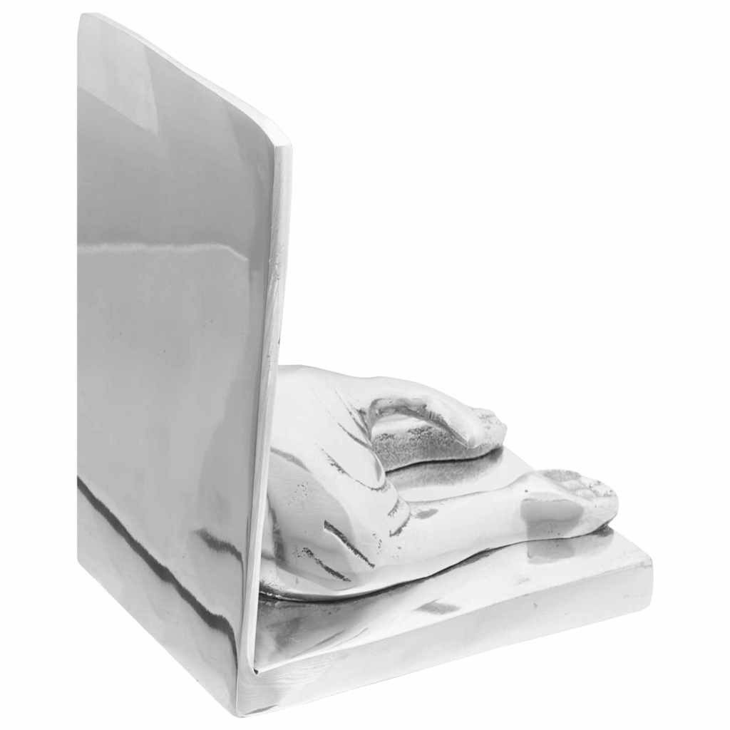 vidaXL Buchstütze Buchstützen 2 stk. Silber 12 x 15 x 18 cm Aluminium (2 St)