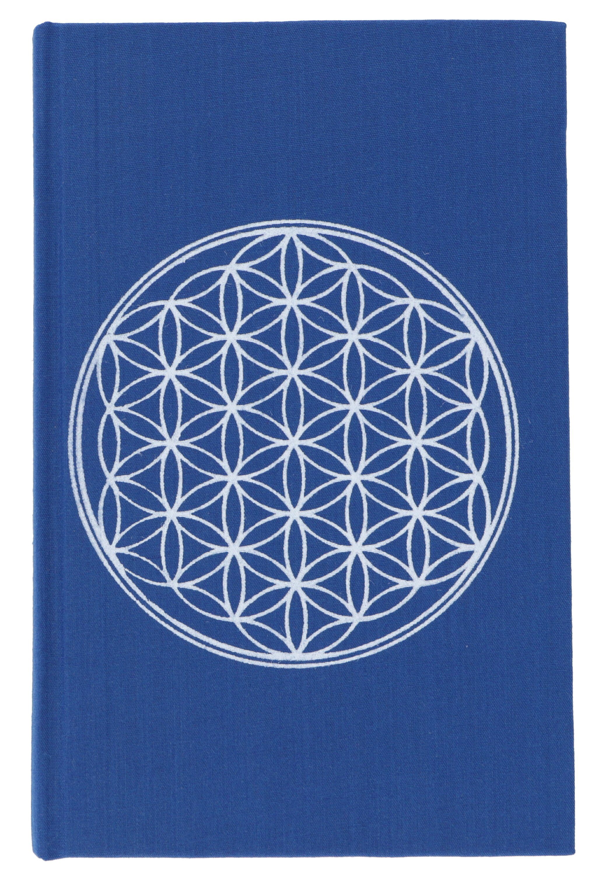 Guru-Shop Tagebuch Notizbuch, Tagebuch - Blume des Lebens blau
