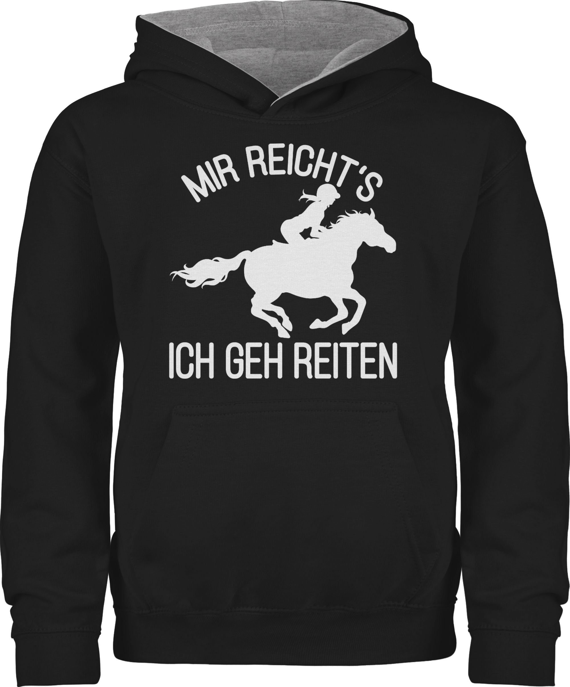 1 reicht's Pferd geh Schwarz/Grau Reiten meliert Hoodie Mir Shirtracer ich