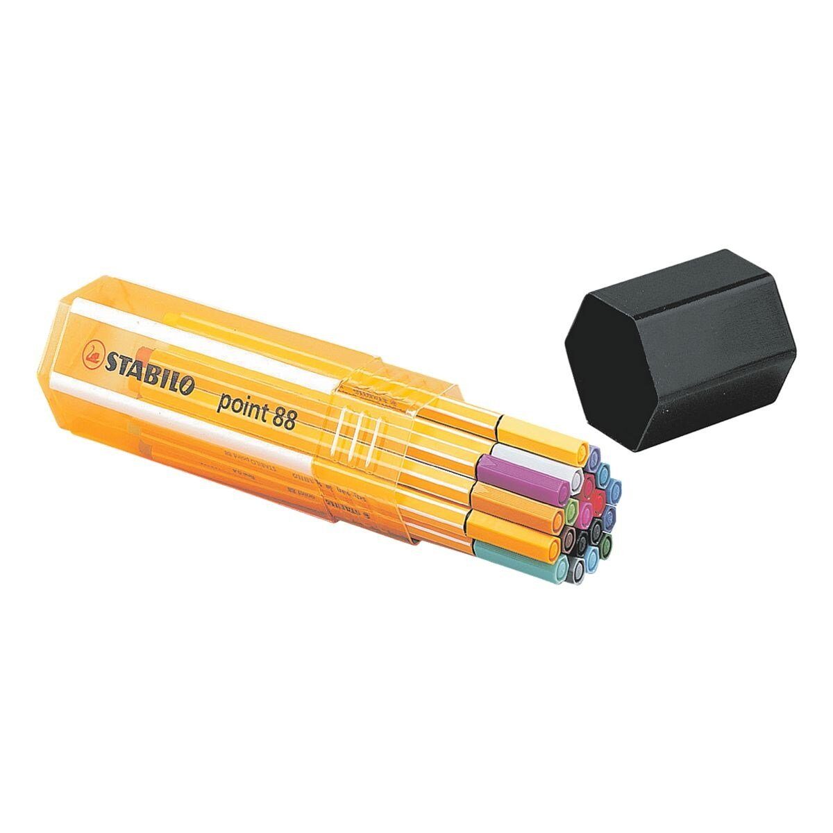 STABILO Fineliner point 88® Kreativ, (20-tlg), Lineal- und schablonengeeignet