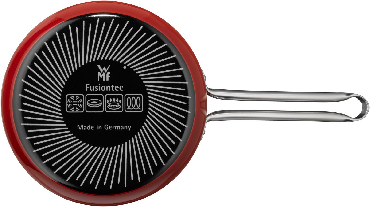 WMF Kasserolle Fusiontec Compact Stielkasserolle, 18 cm, Red, Fusiontec (1-tlg., 1x Stielkasserole mit Deckel 18 cm (Volumen 1,8l), Made in Germany, backofengeeignet, wärmereduzierende Griffe