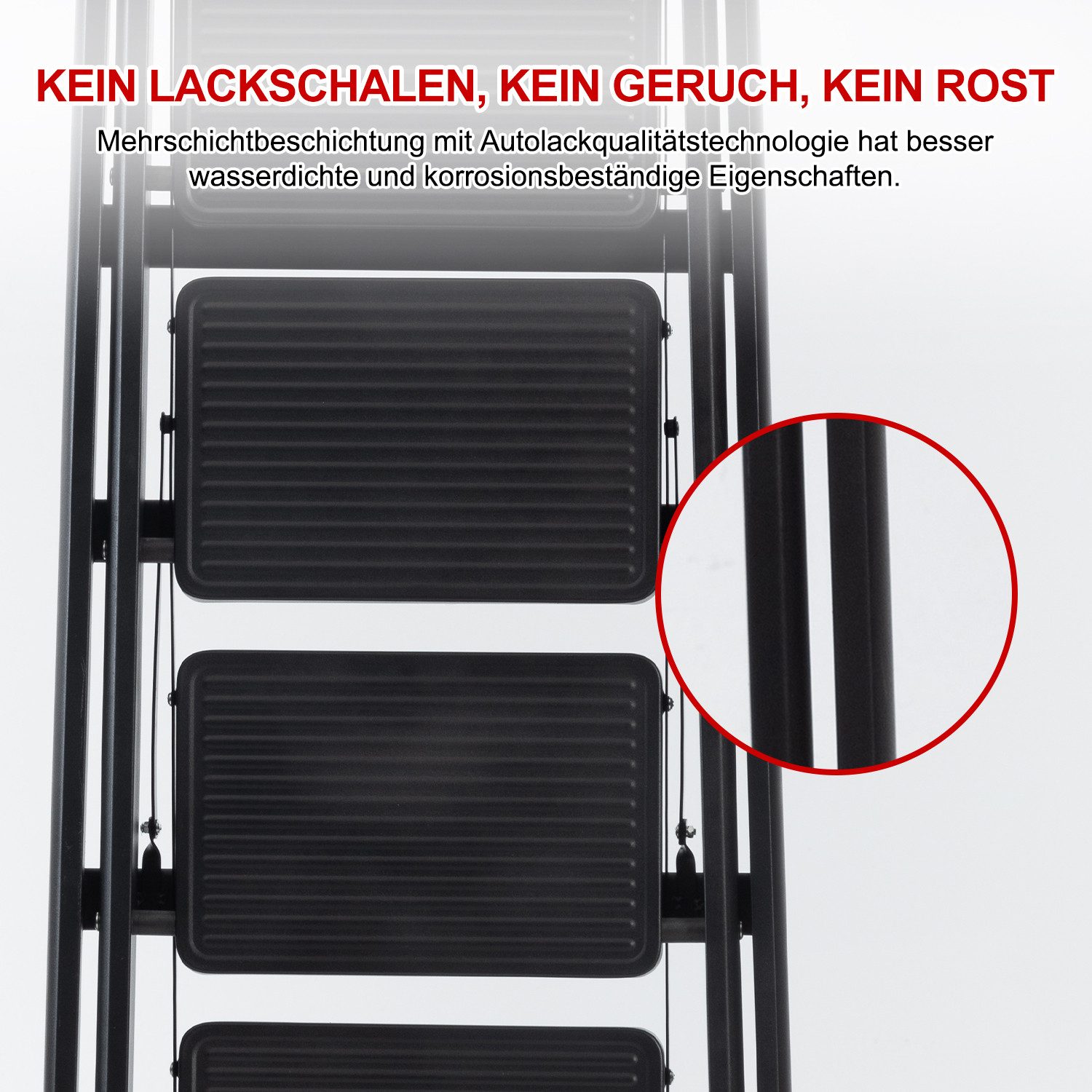 FOXSPORT Stehleiter ARK10, Trittleiter, Haushaltsleiter 3-5 Stufen, Klappleiter, Multifunktionsleiter, Arbeitsleiter klappbar, bis 150 kg, stabil