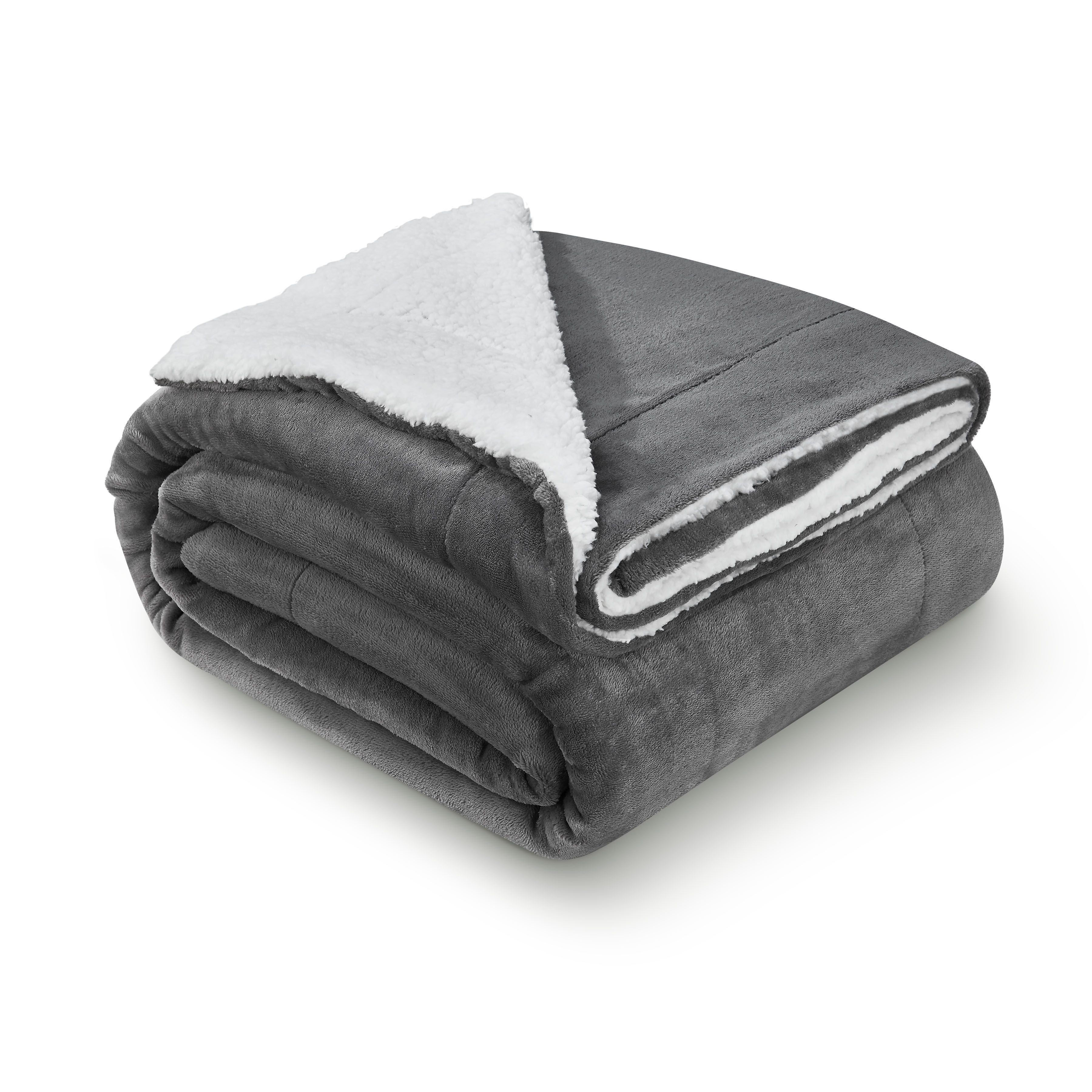 Juskys Tagesdecke Fleecedecke 150x200 cm, mit Sherpa und Fleece, moderne Fa günstig online kaufen