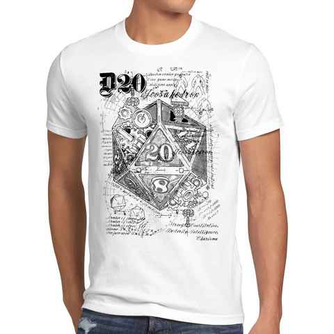 style3 Print-Shirt Herren T-Shirt D20 Da Vinci dragons würfel dungeon