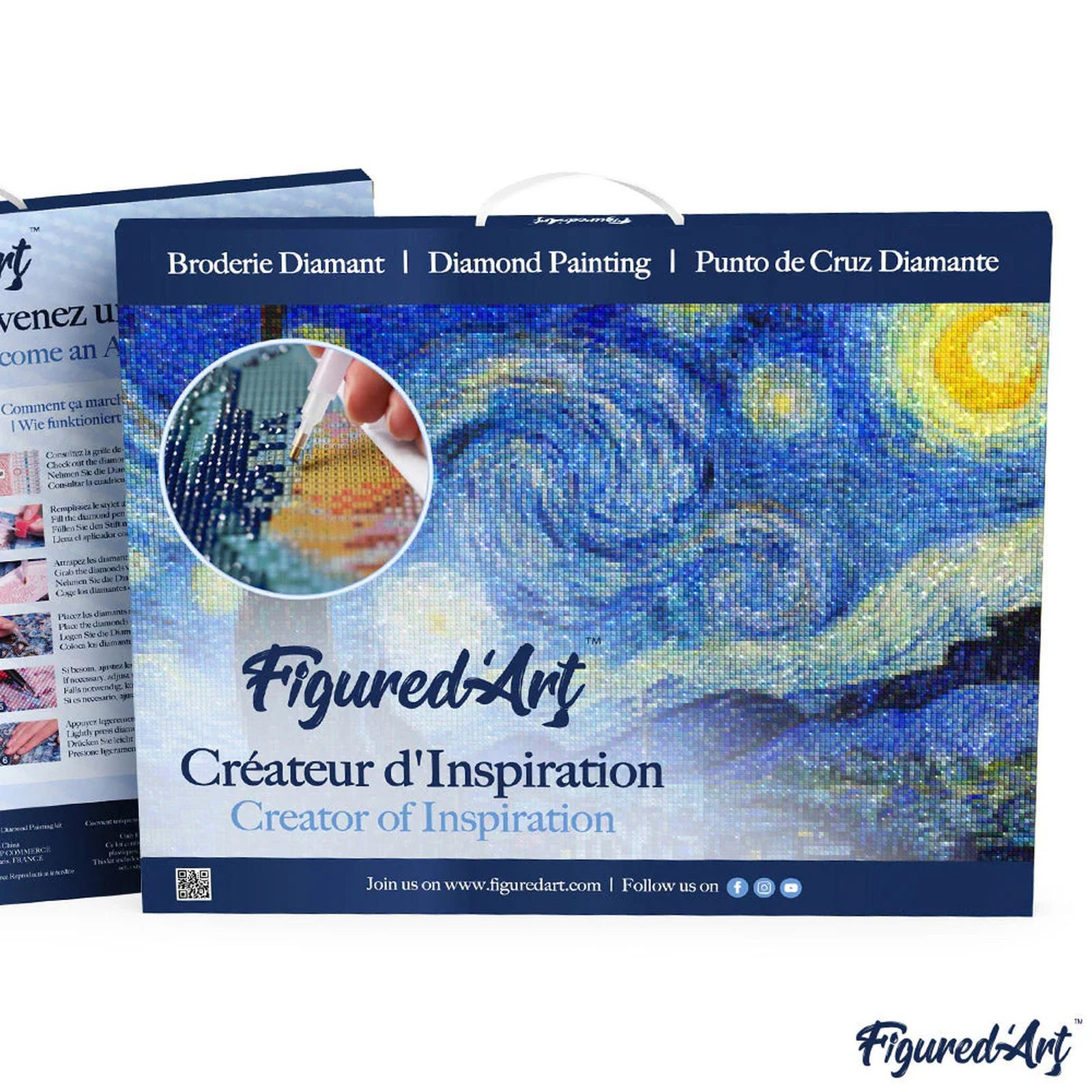 Figured'Art Kreativset Diamond Painting, (40 x 50 cm), auf Keilrahmen gespannt