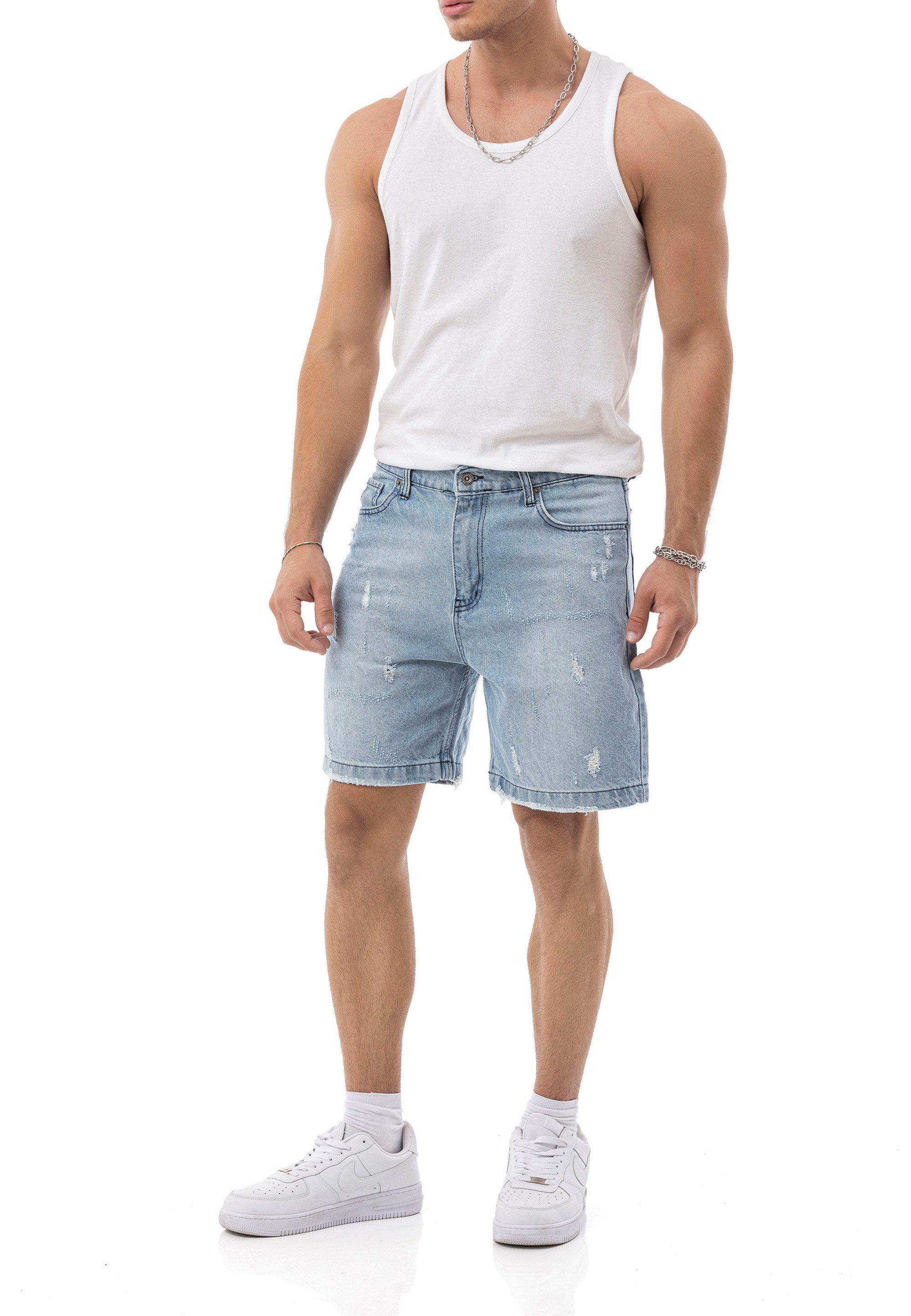 RedBridge Jeansshorts mit Destroy-Details – Kurze Hose, 5-Pocket, Regular Fit – Bild 4 von 5
