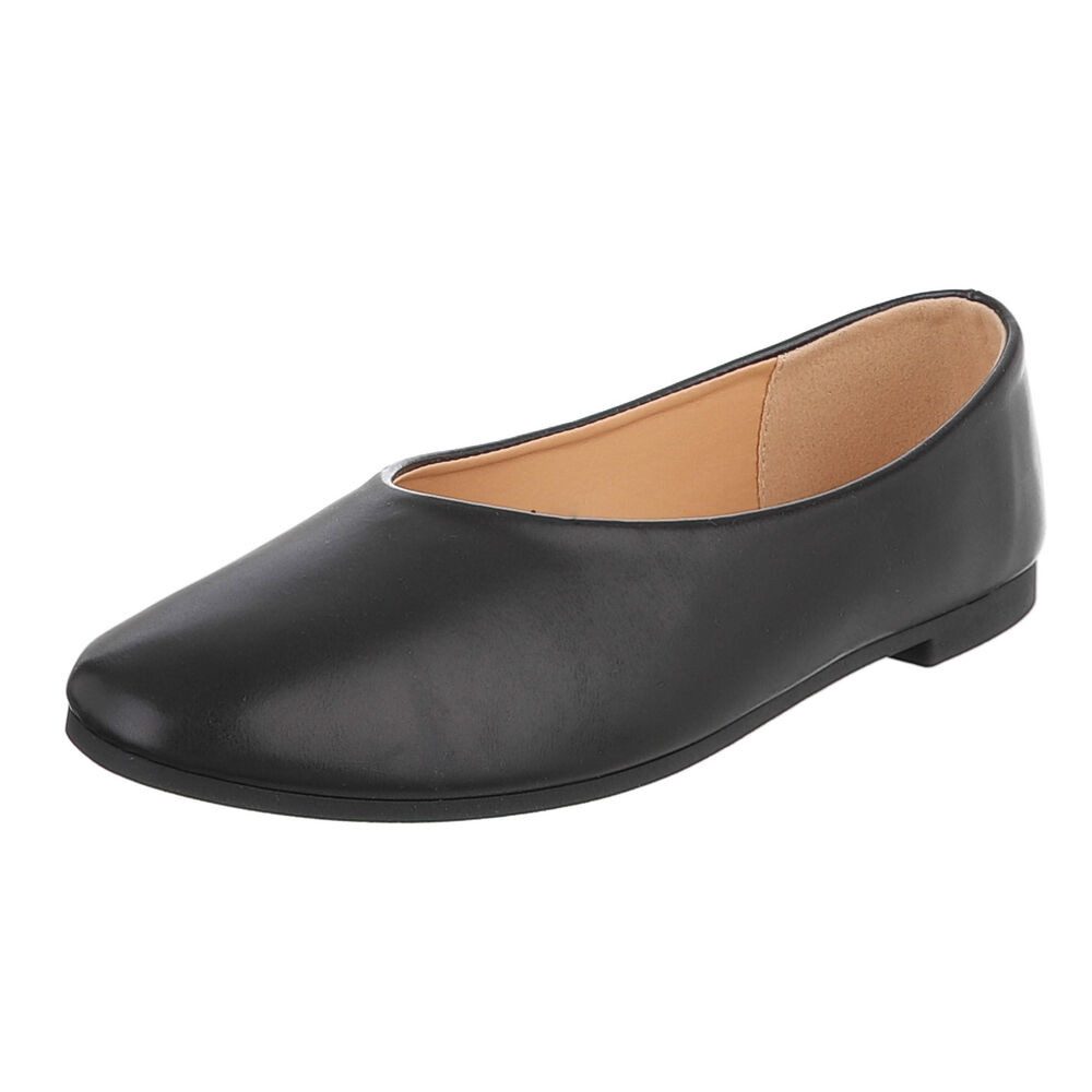 Ital-Design Minimalistische Damen Ballerinas für Alltag und Freizeit Ballerina (91554519) Blockabsatz Klassische Ballerinas in Schwarz