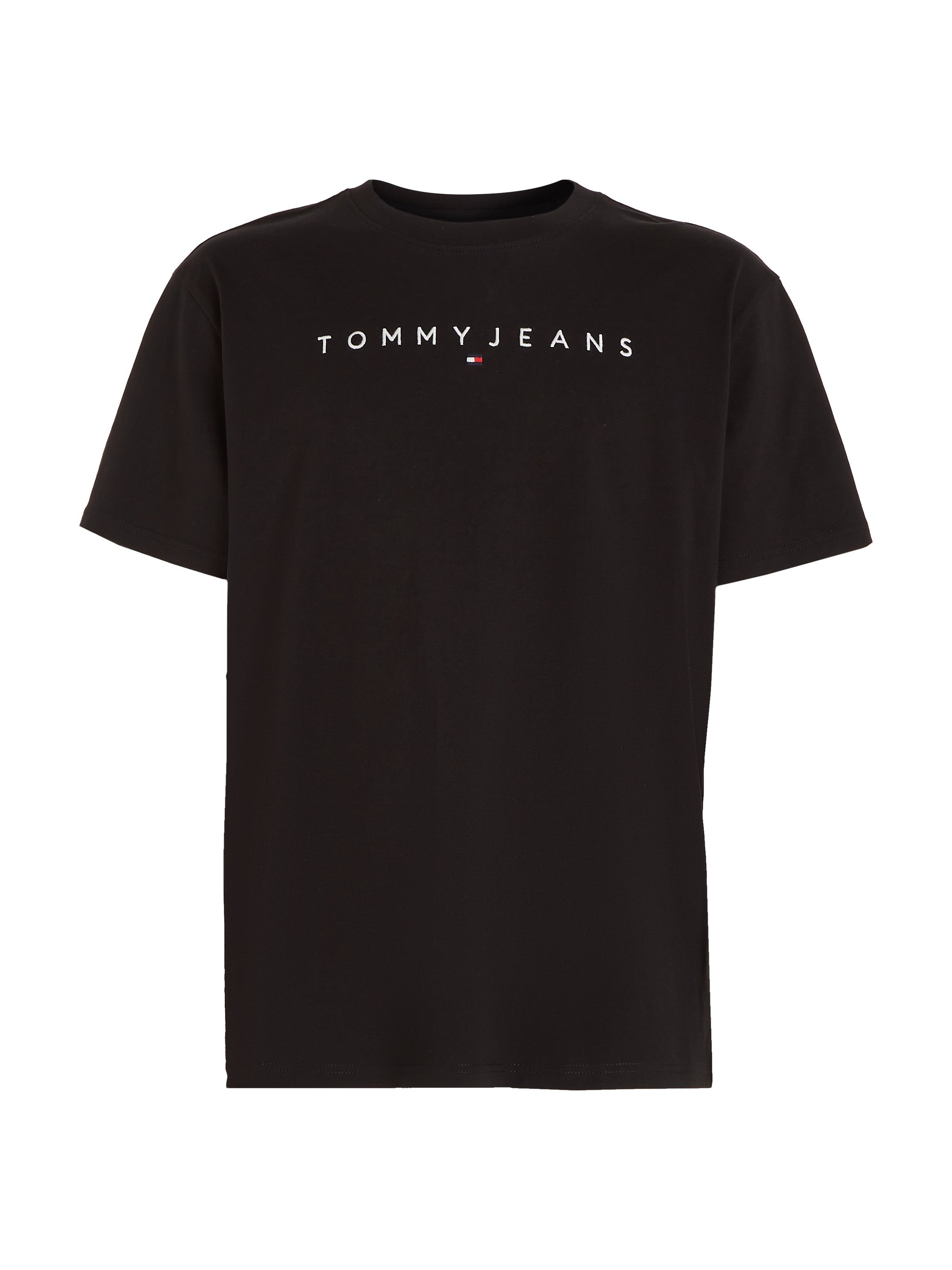 Tommy Jeans Plus T-Shirt Black LOGO Jeans TEE REG TJM LINEAR EXT Logo-Schriftzug Tommy mit