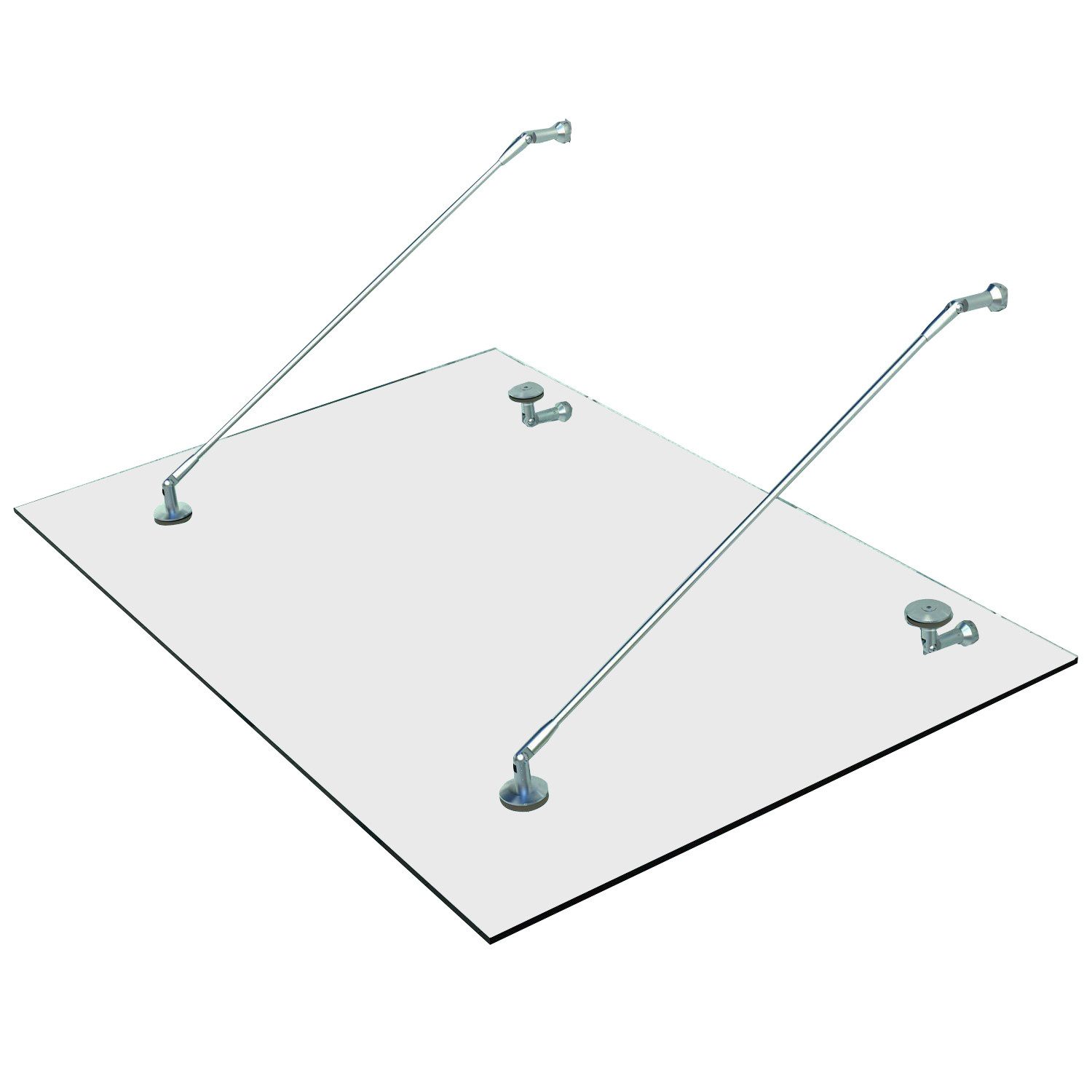 HOMCOM Pultvordach Vordach Glasvordach, Gehärtetem Glas, 304 Edelstahl Klarglas (Gehärtetem Glas, 1 St., 304 Edelstahl Klarglas), 150 x 90 cm – Bild 2 von 5