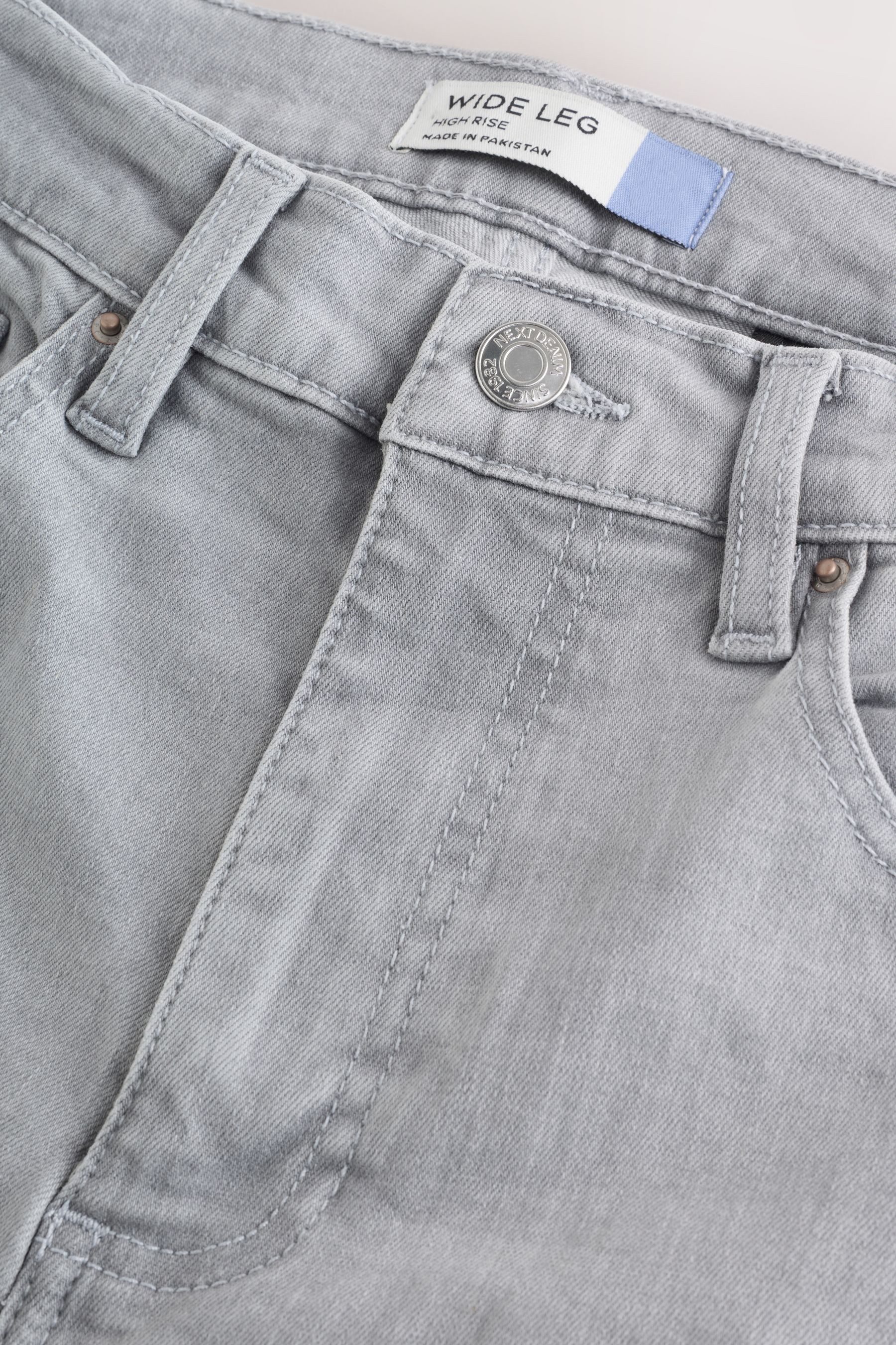 Next Stretch-Jeans Hochbund-Jeans mit weitem Bein, Kurzgröße (1-tlg)