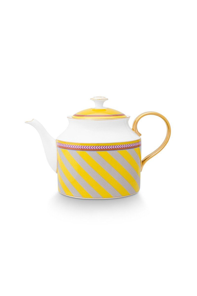 PiP Studio Teekanne Chique Stripes Teekanne gelb 1,8l, Tea Pot Large Pip Chique Stripes Yellow 1.8ltr