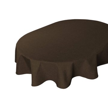 Haus und Deko Tischdecke Tischdecke 130x220 cm oval beschichtet Leinenoptik wasserabweisend (1-tlg)