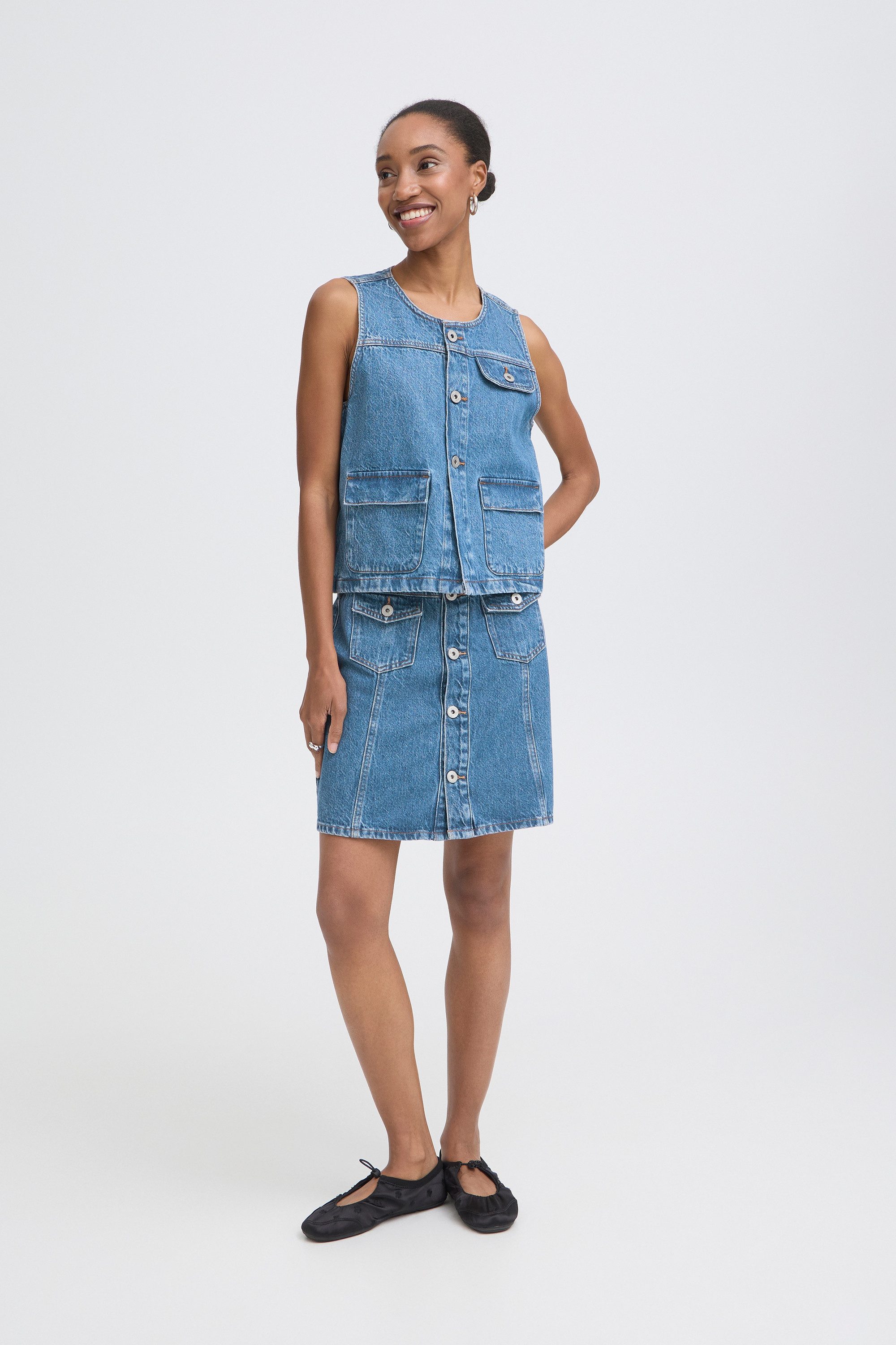 Ichi Shirtweste Denimweste IHPAMILA