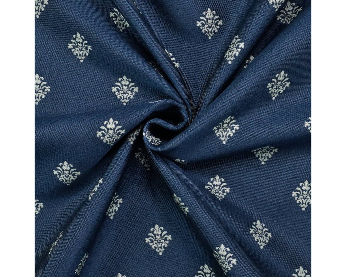 Thumbnail - Stofferia Stoff Dekostoff Satin Jacquard Salome Blau, Breite 280 cm, Meterware