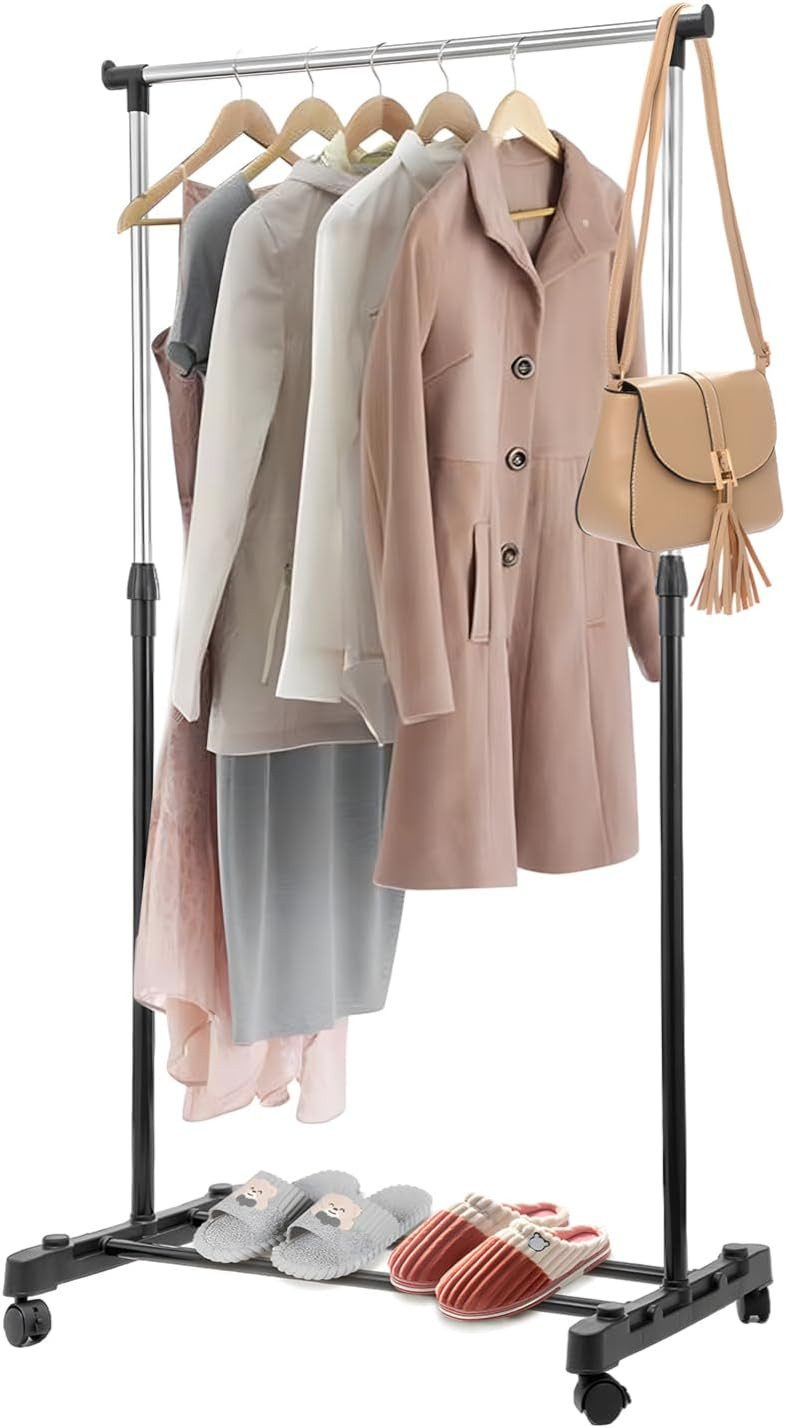 Youyijia Kleiderständer Kleiderständer auf Rollen Höhenverstellbar Kleiderstange 90-160cm
