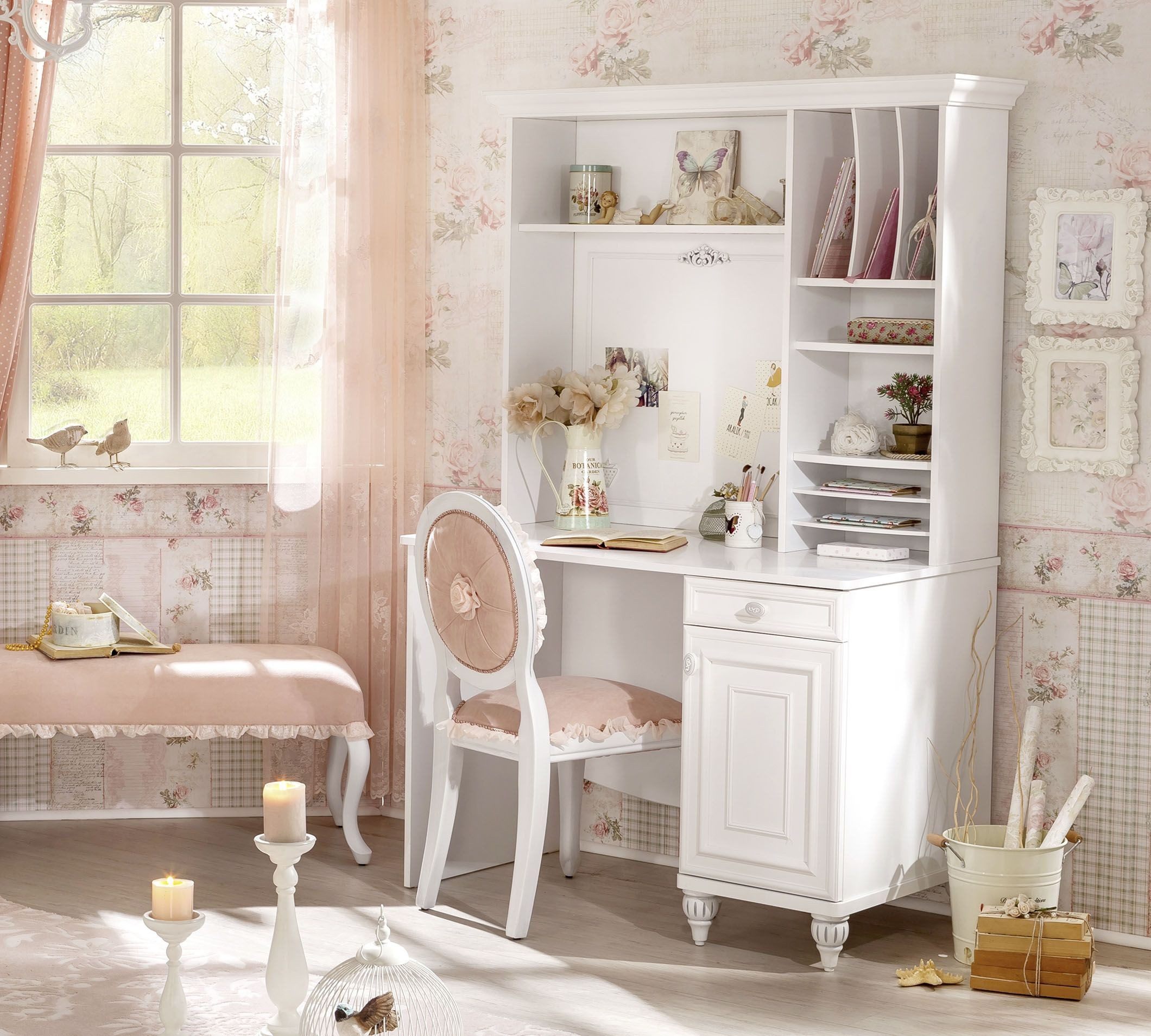 Möbel-Zeit Schreibtisch ROMANTICA - optional mit Aufsatz günstig online kaufen