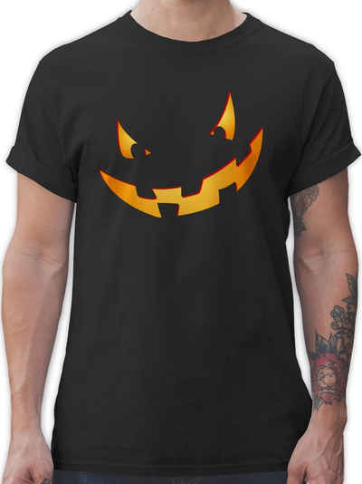 Shirtracer T-Shirt »Kürbisgesicht klein Pumpkin - Halloween Kostüm Outfit - Herren Premium T-Shirt« Helloween