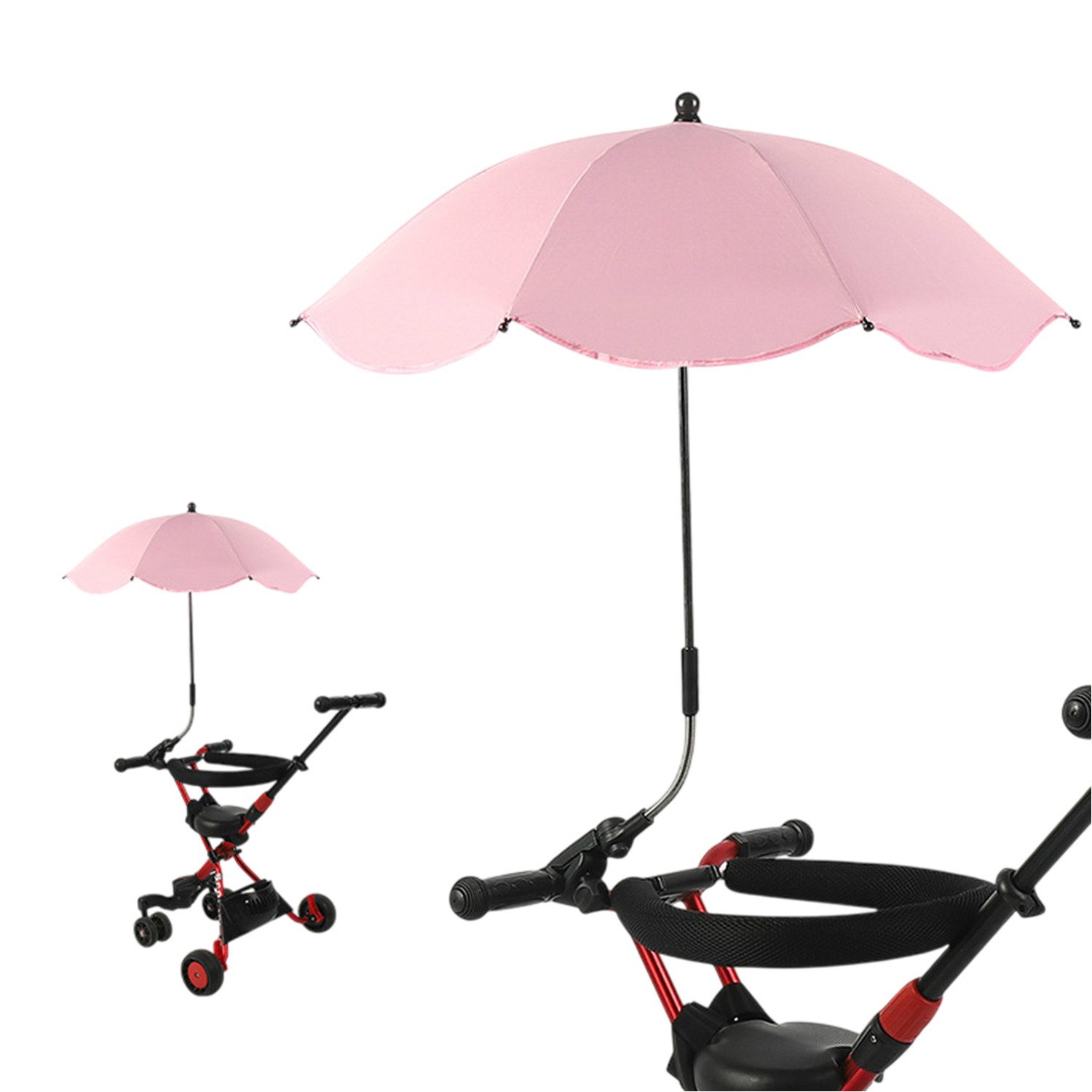 Kinderwagenschirm Sonnenschirm Kinderwagen UPF50+ mit Verstellbarer Universeller Klemme