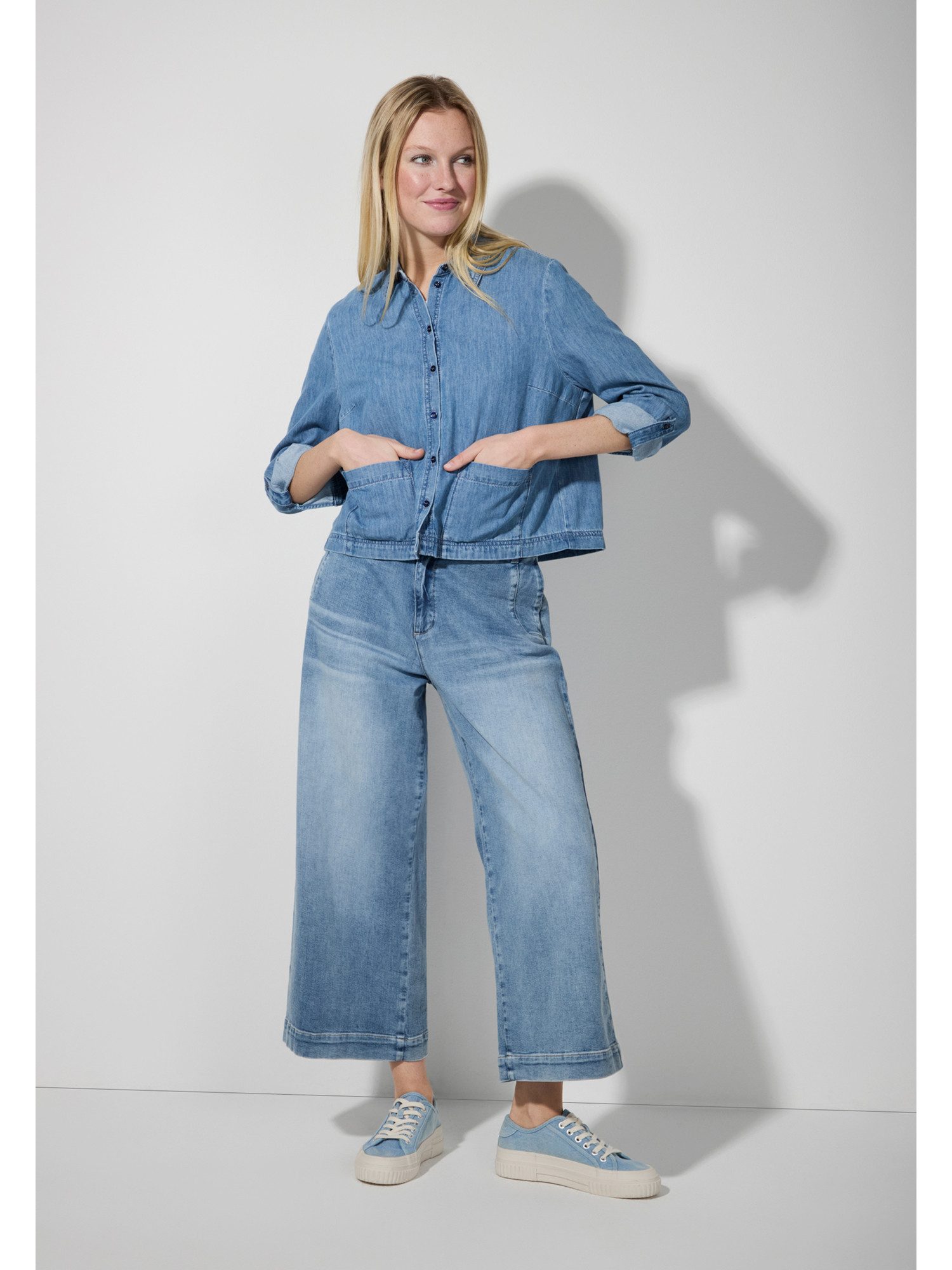 MORE&MORE Langarmbluse Jeansbluse günstig online kaufen