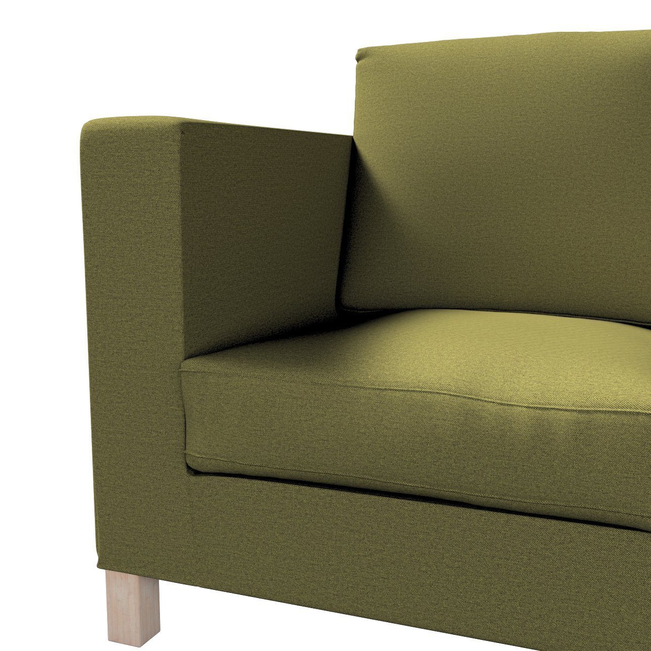 Sofahusse Karlanda 3-Sitzer Sofa ausklappbar Dekoria olivgrün kurz, Etna, nicht