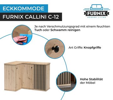 Furnix Eckkommode CALLINI C-12 in L-Form Kommode mit 3 Türen Artisan Eiche, B122,6 x H85,4 x T40,6 cm