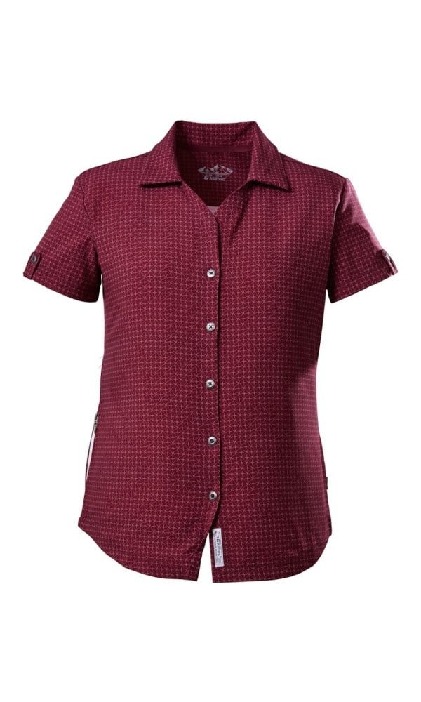 Killtec Outdoorbluse Kurzarm KOS 77 (4-Wege-Stretch, schnelltrocknend) dunkelrot Damen