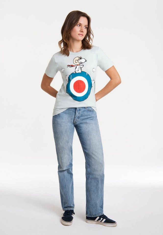 LOGOSHIRT T-Shirt Peanuts - Snoopy mit lizenziertem Print, Lustiges T-Shirt  von Logoshirt für Damen