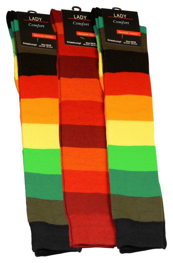 Cotton Prime® Kniestrümpfe (3-Paar) in angenehmer Baumwollqualität