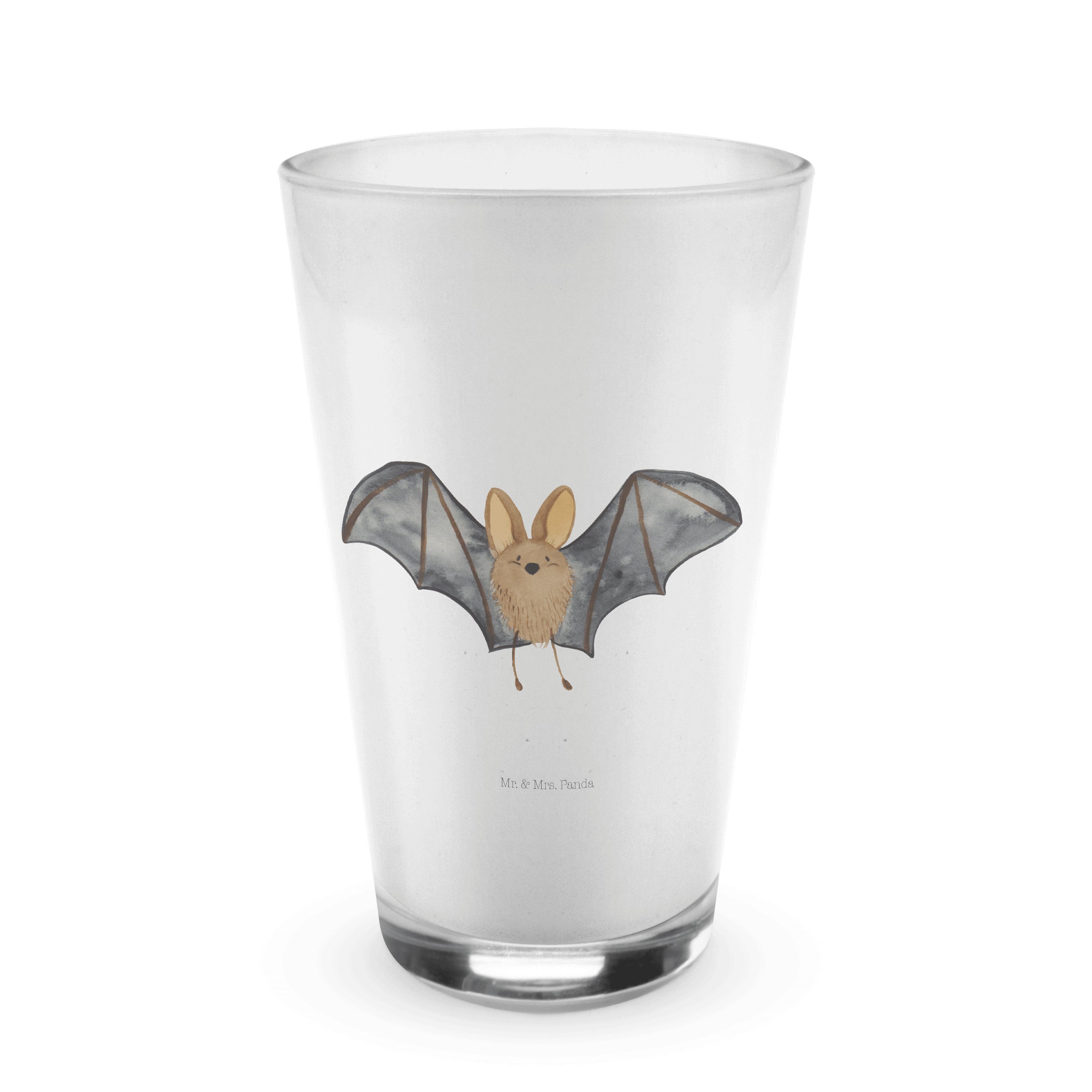 Mr. & Mrs. Panda Glas Cappucci, - Fledermaus Premium - Geschenk, Glas, Glas Transparent Cappuccino Flügel