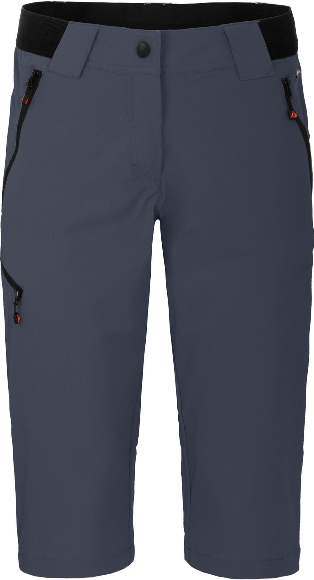 Bergson Outdoorhose VIDAA COMFORT Capri Normalgrößen, Damen leicht, Wanderhose, 3/4 strapazierfähig, grau/blau